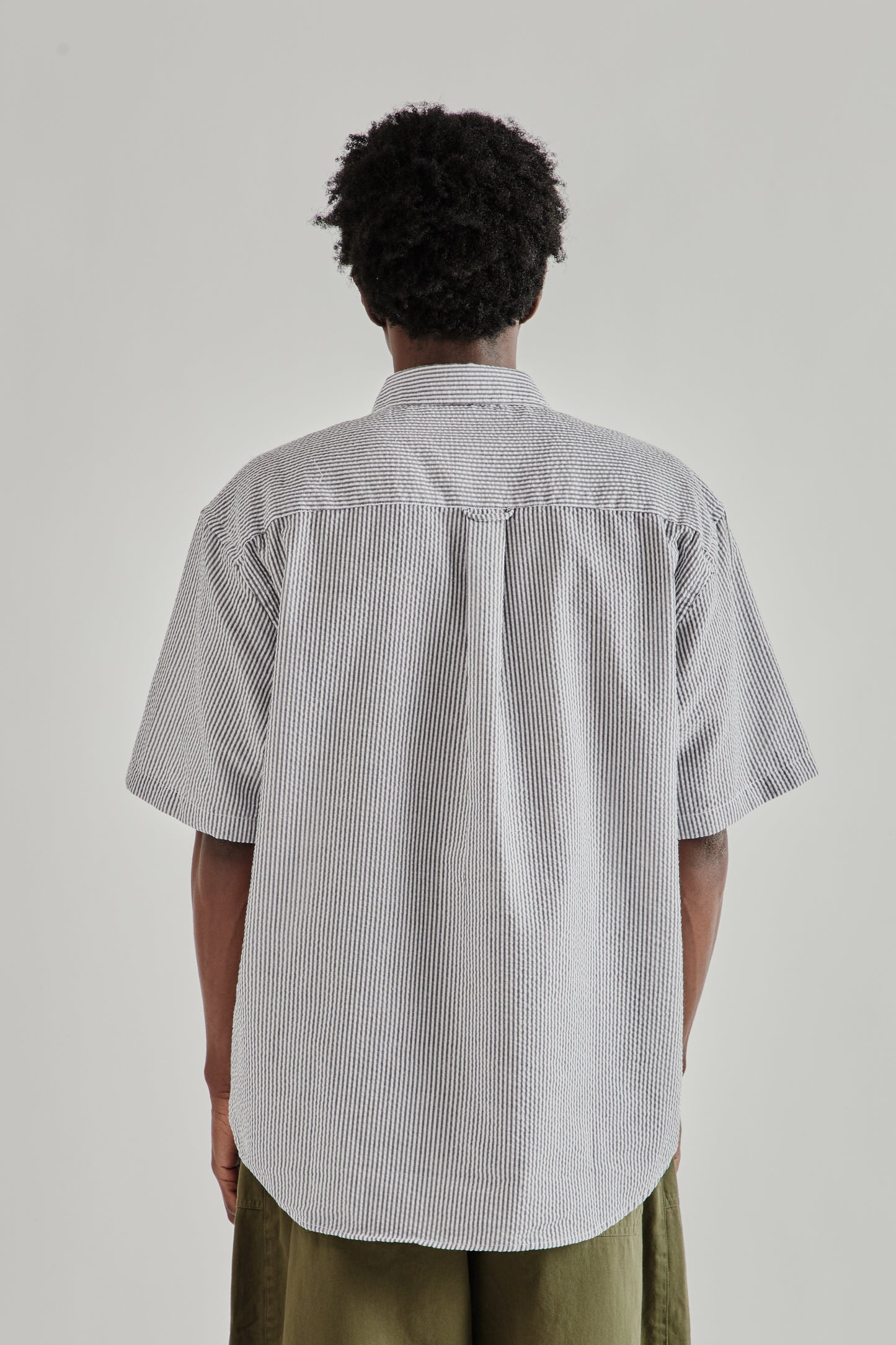 Frizmworks SS26 OG Stripe Seersucker Half Shirt Black4415