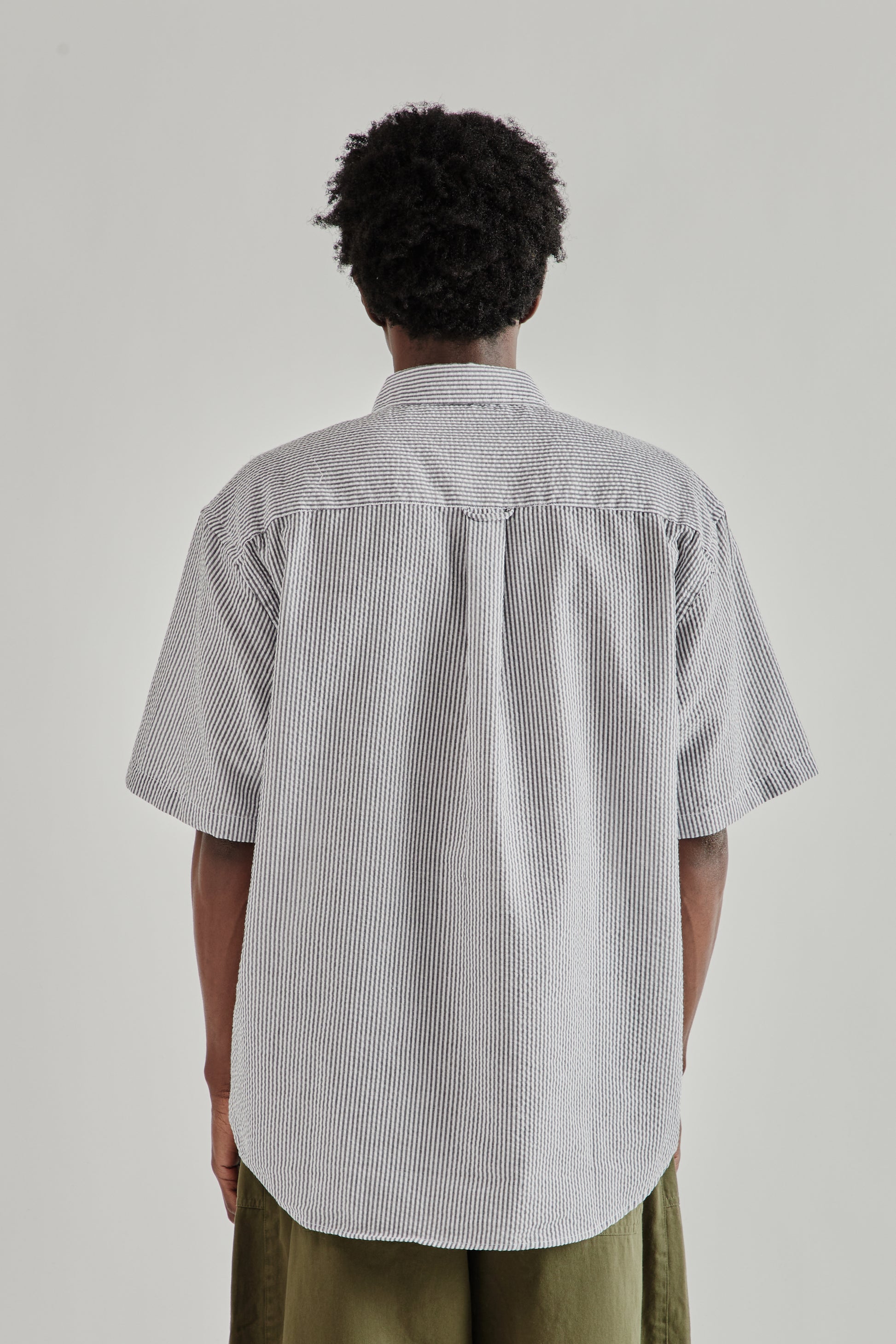Frizmworks SS26 OG Stripe Seersucker Half Shirt Black4415
