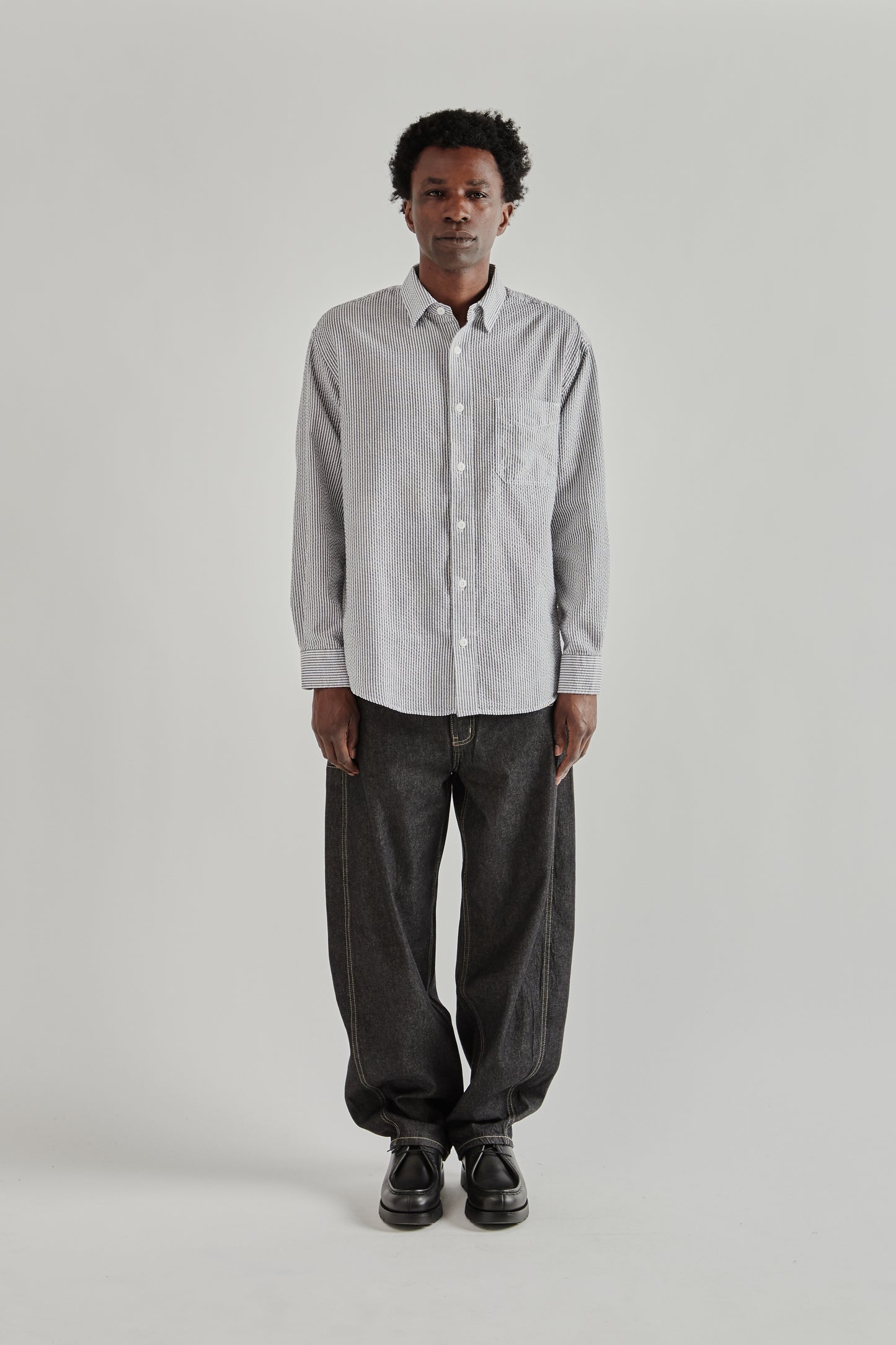 OG Stripe Seersucker Shirt - Black