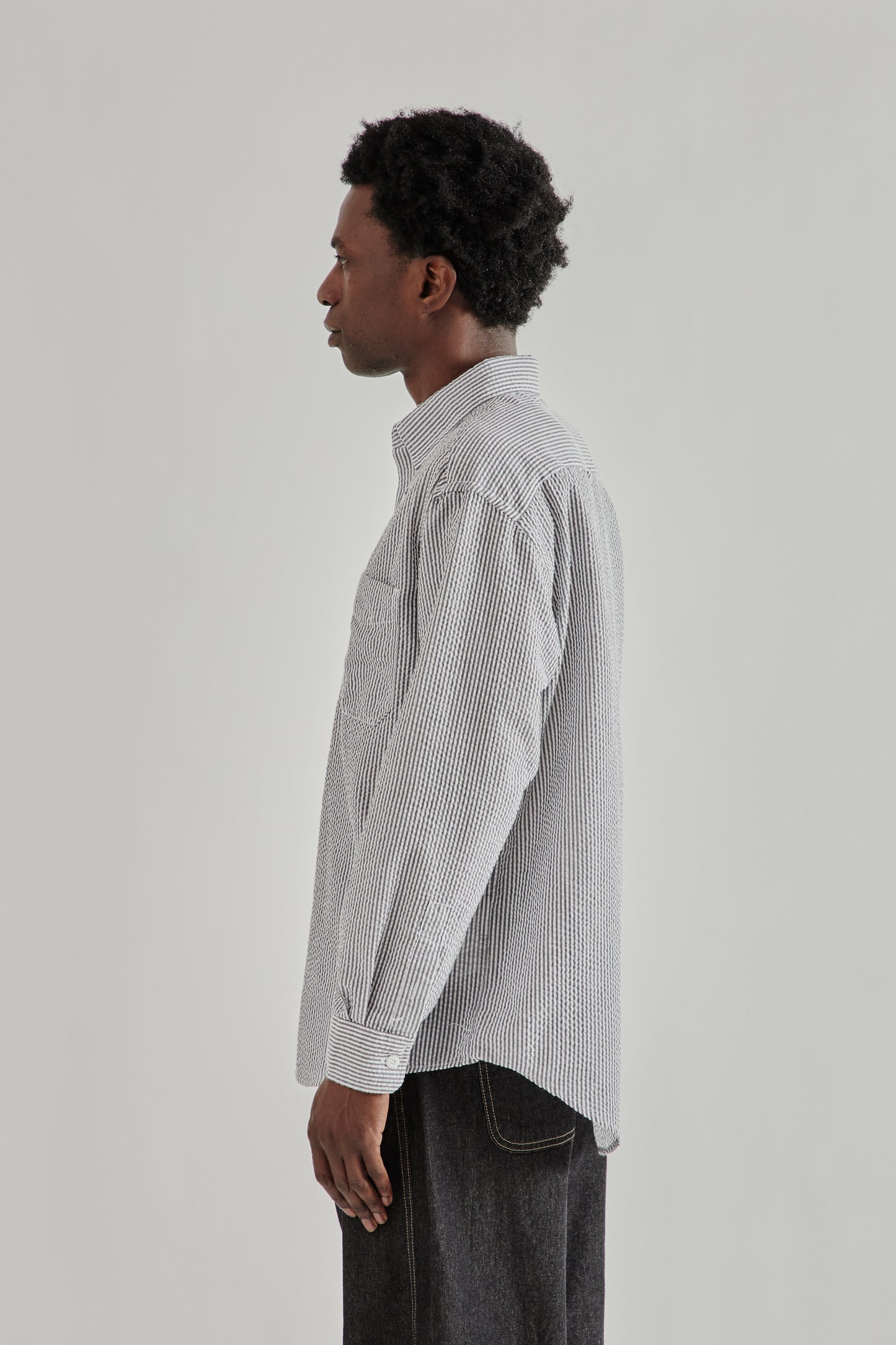 OG Stripe Seersucker Shirt - Black