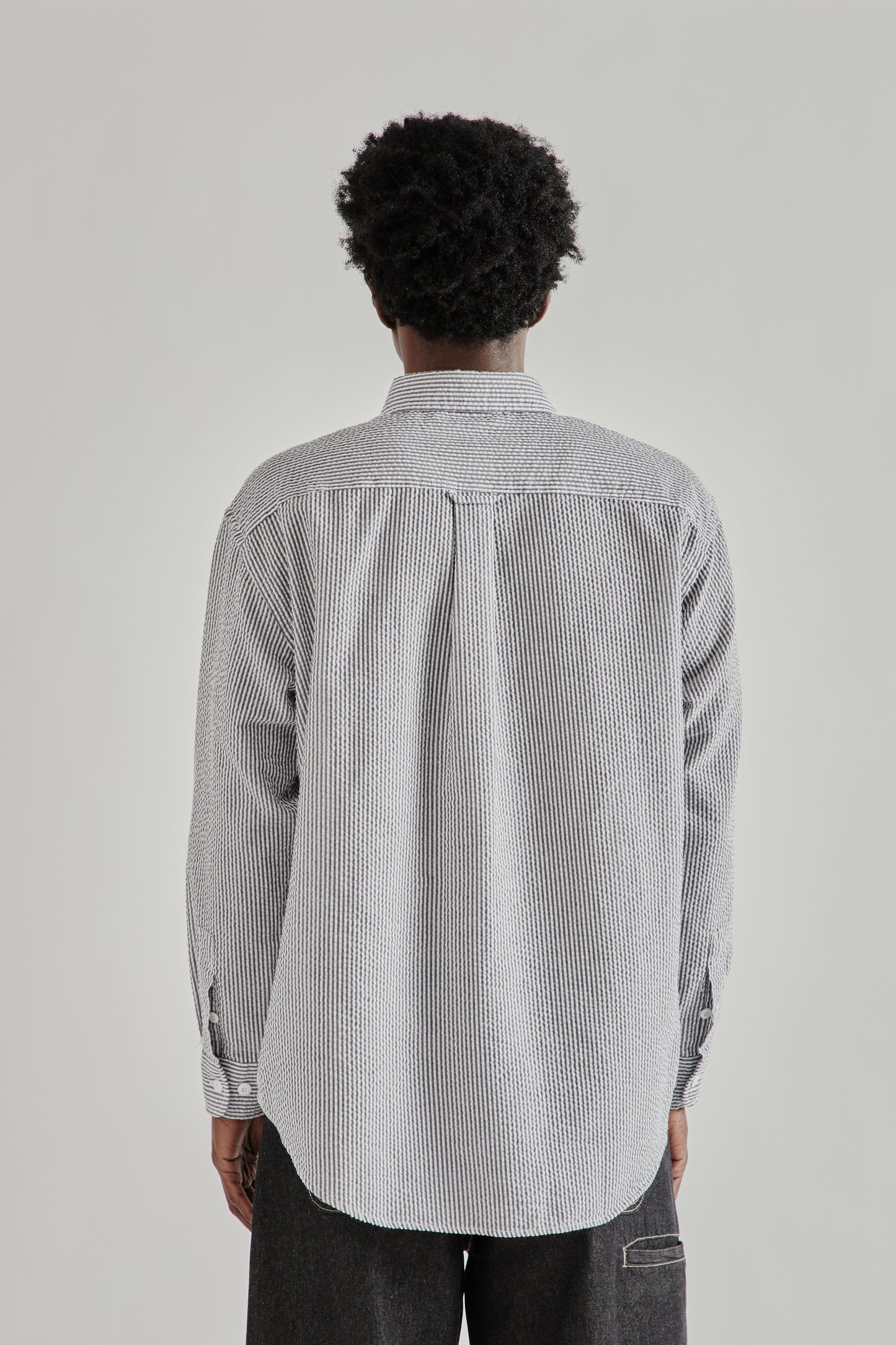 OG Stripe Seersucker Shirt - Black