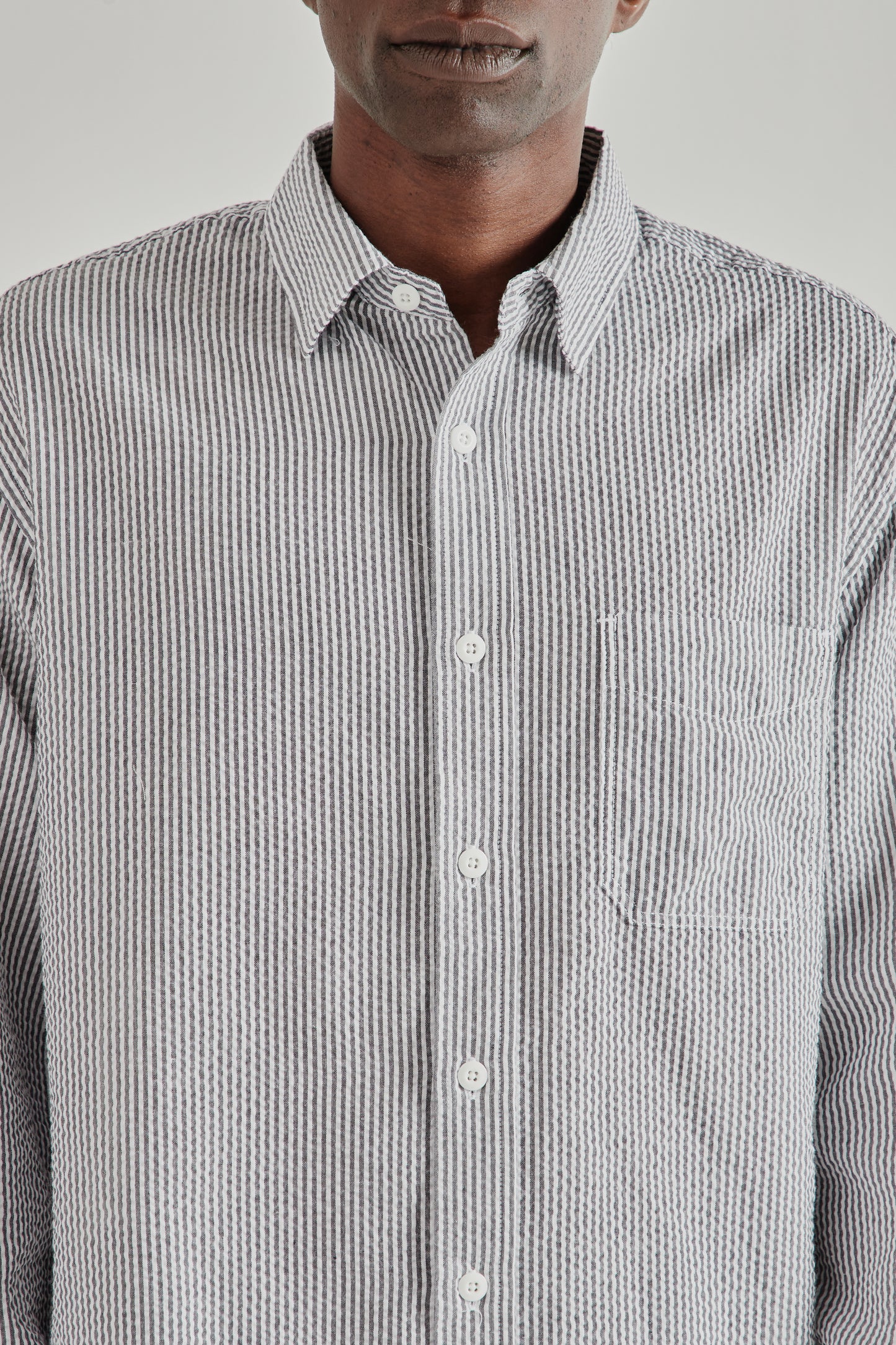 OG Stripe Seersucker Shirt - Black