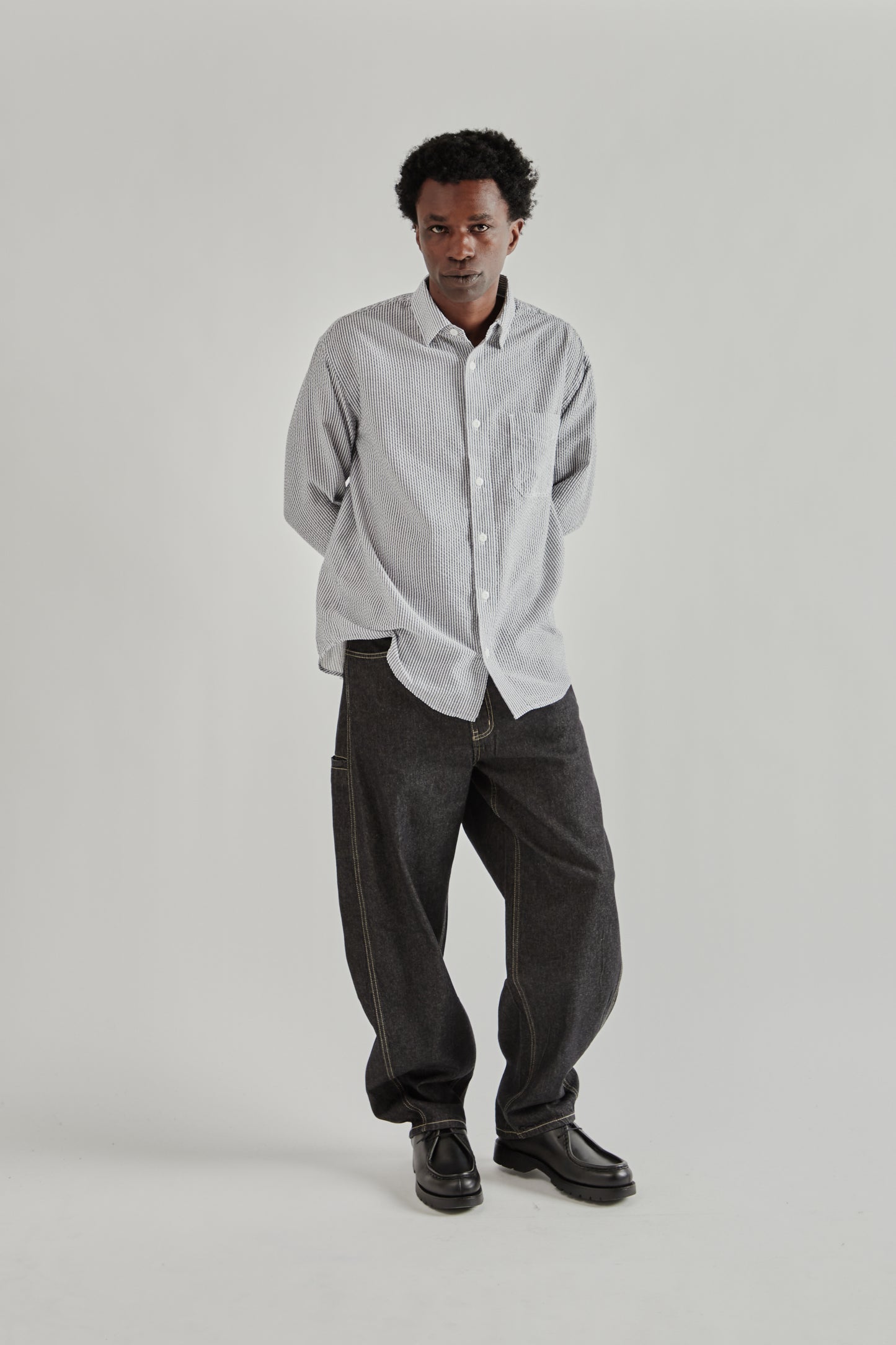 OG Stripe Seersucker Shirt - Black