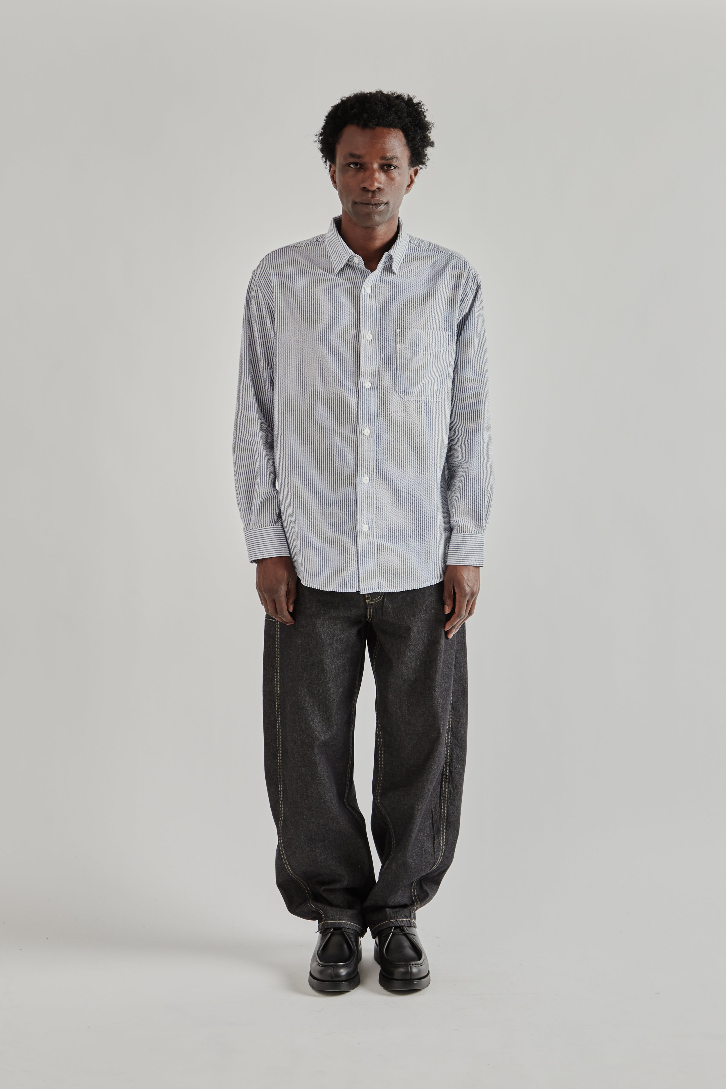 Frizmworks OG Stripe Seersucker Shirt - Blue | Wallace Mercantile Shop