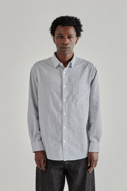 OG Stripe Seersucker Shirt - Blue
