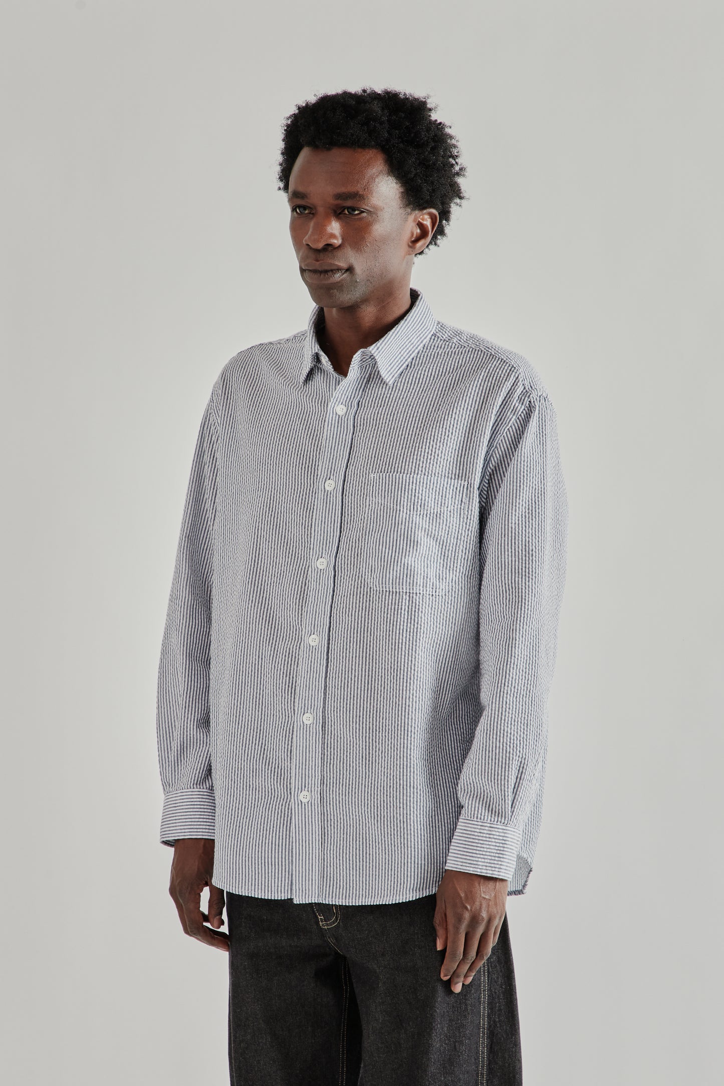 OG Stripe Seersucker Shirt - Blue