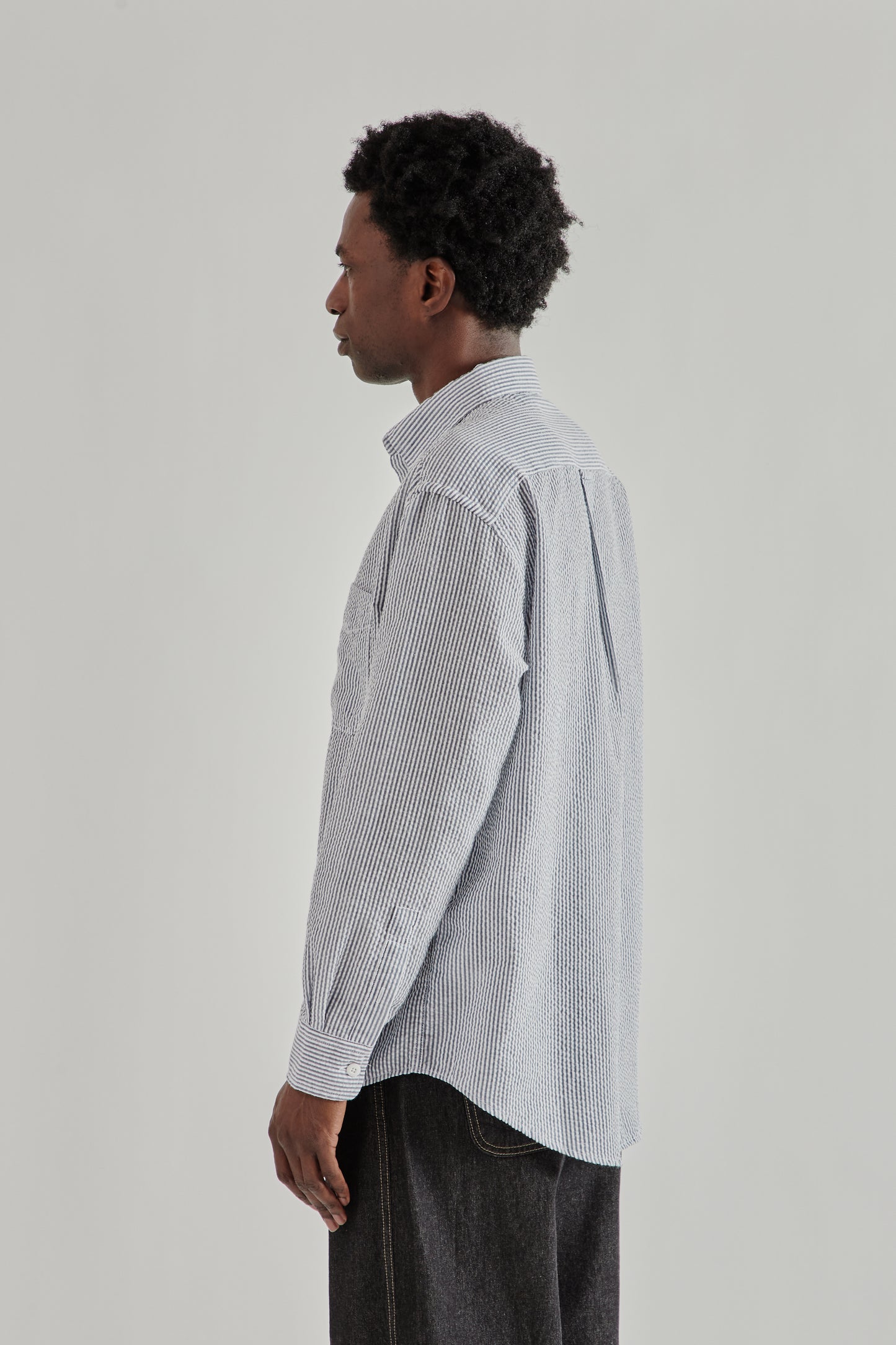 OG Stripe Seersucker Shirt - Blue