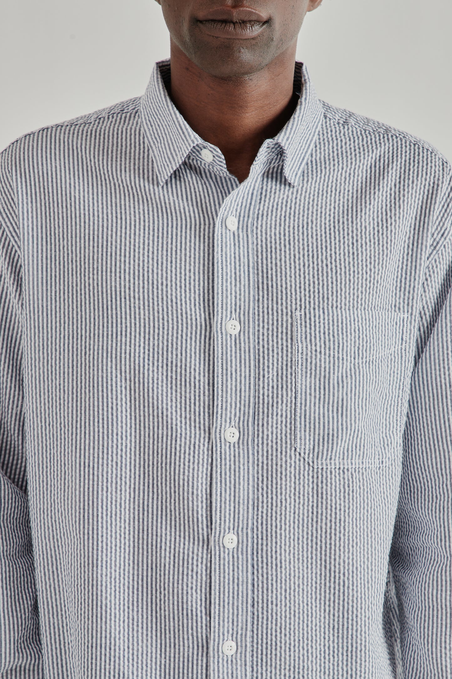 OG Stripe Seersucker Shirt - Blue