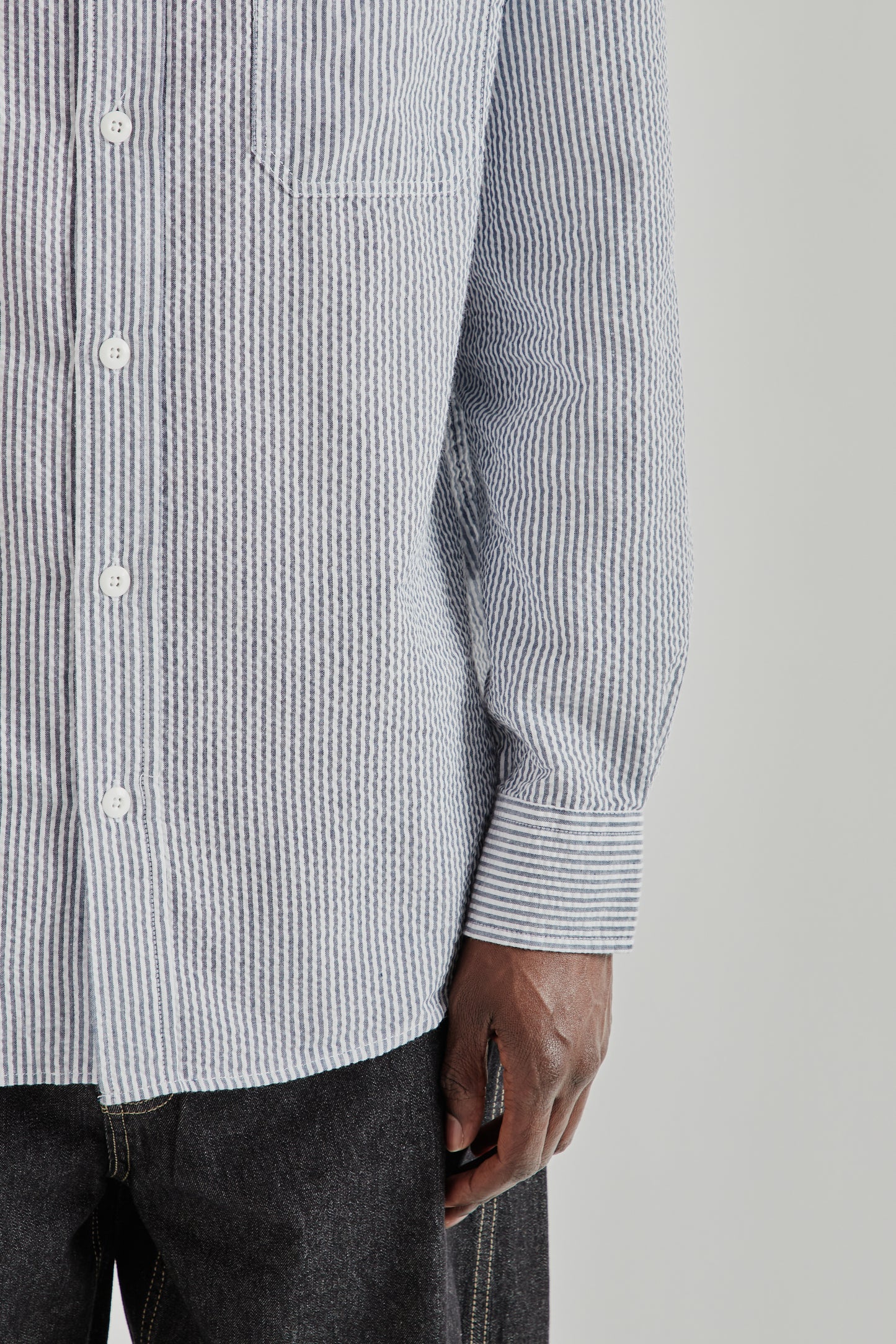 OG Stripe Seersucker Shirt - Blue