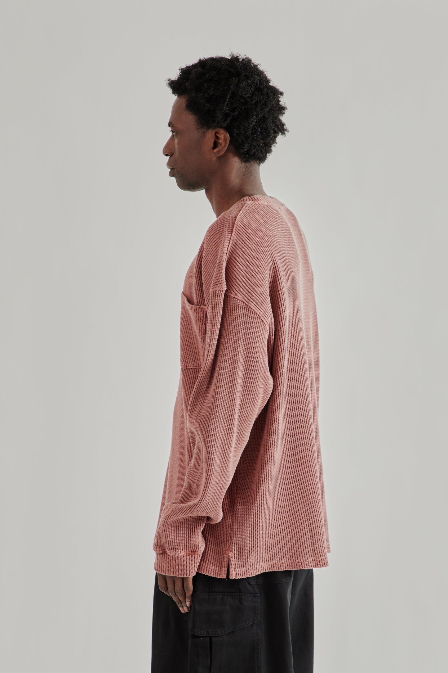 Frizmworks SS26 Pigment Dyeing Waffle Pocket Tee Pink4921