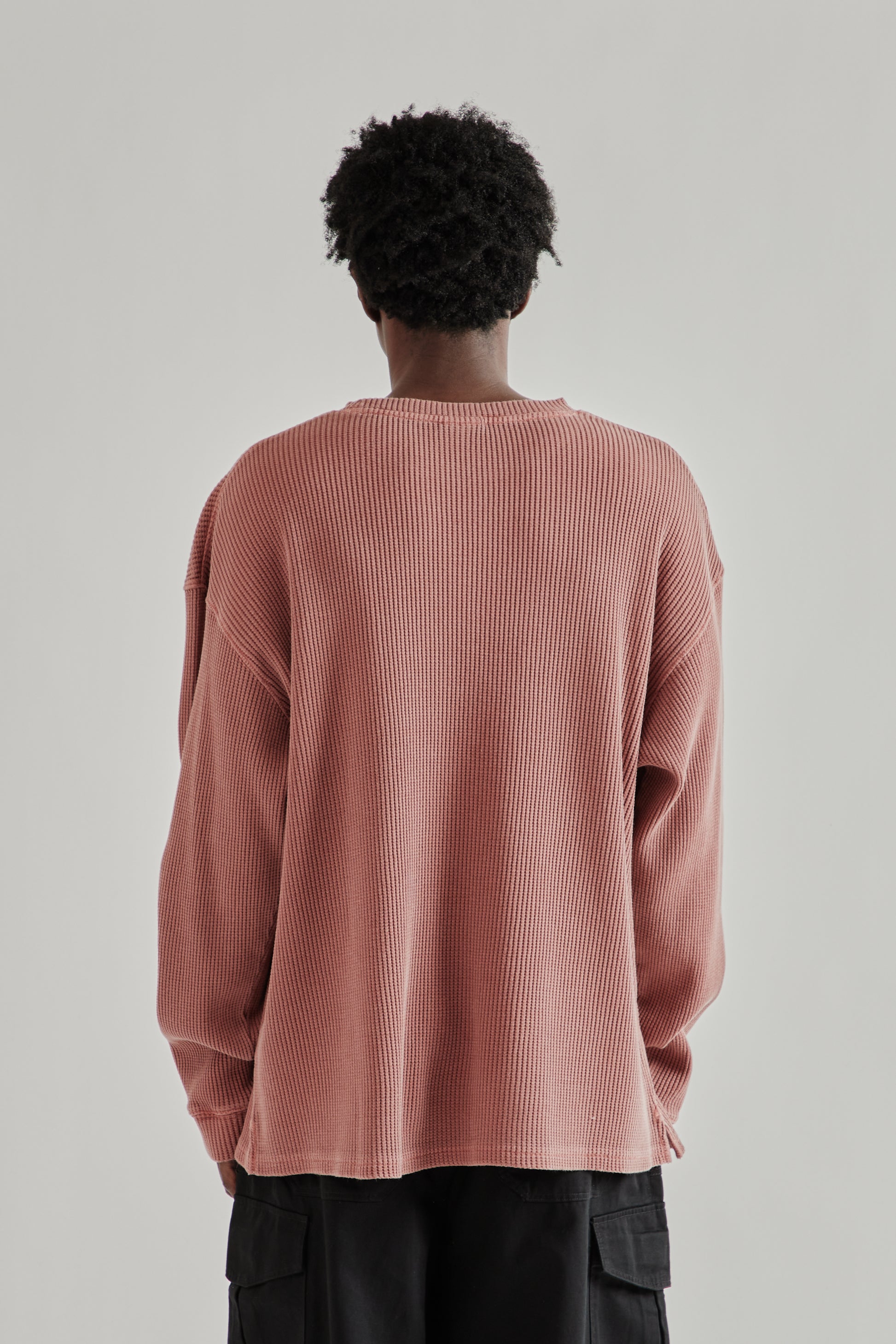 Frizmworks SS26 Pigment Dyeing Waffle Pocket Tee Pink4924