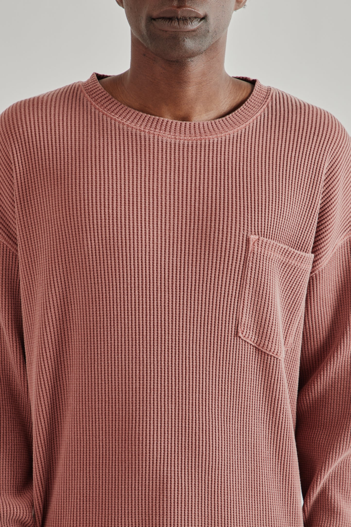 Frizmworks SS26 Pigment Dyeing Waffle Pocket Tee Pink4926