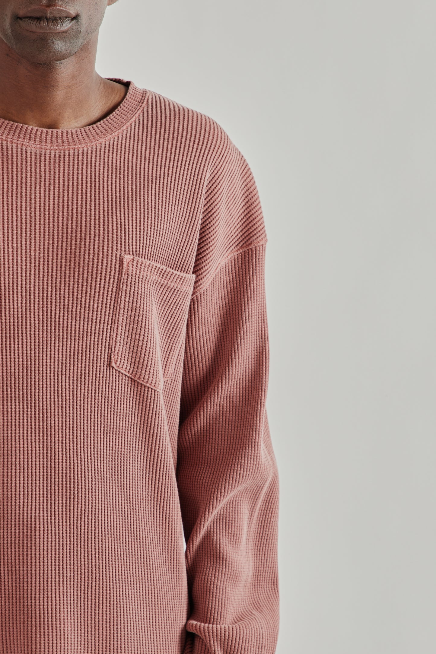 Frizmworks SS26 Pigment Dyeing Waffle Pocket Tee Pink4927