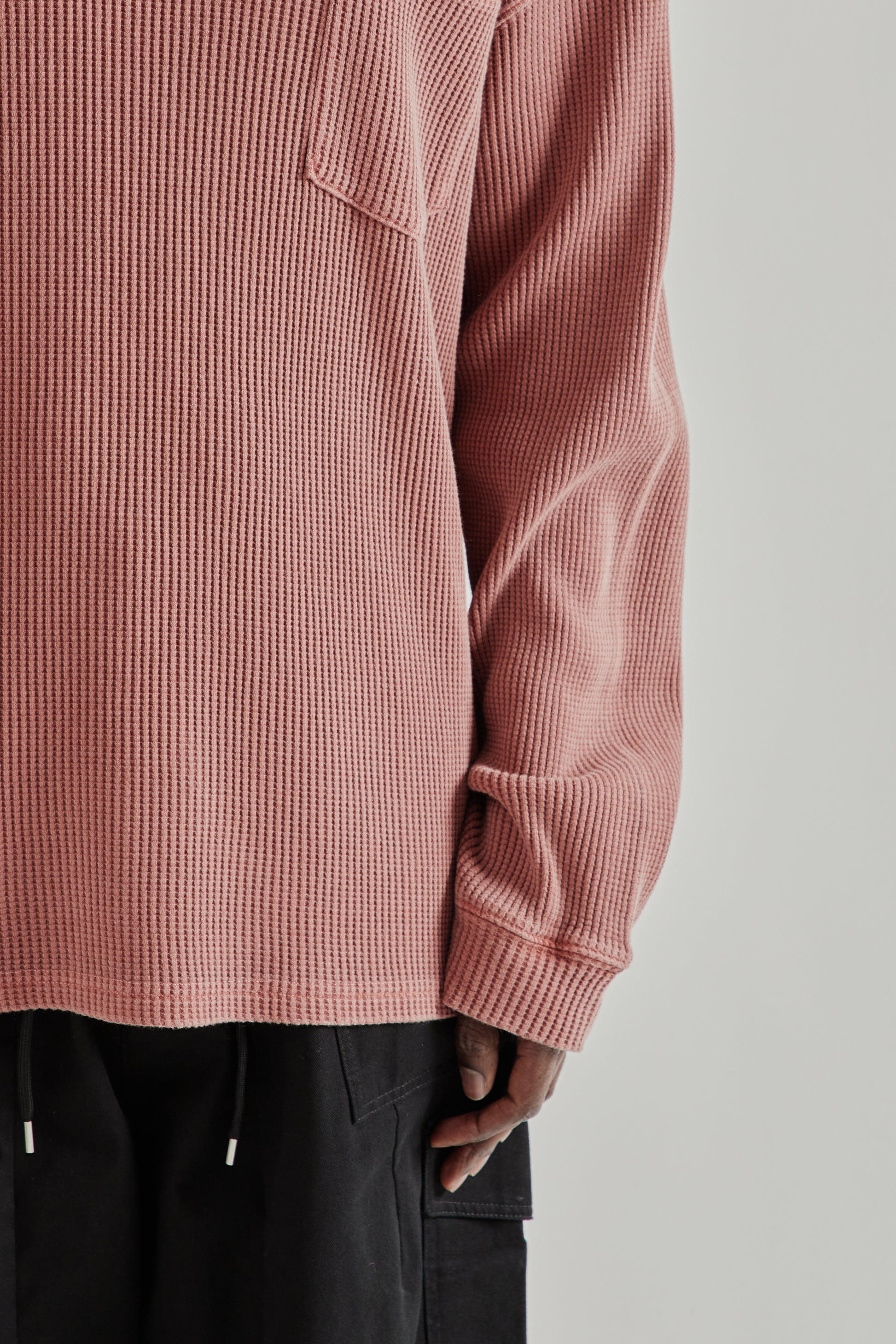 Frizmworks SS26 Pigment Dyeing Waffle Pocket Tee Pink4928