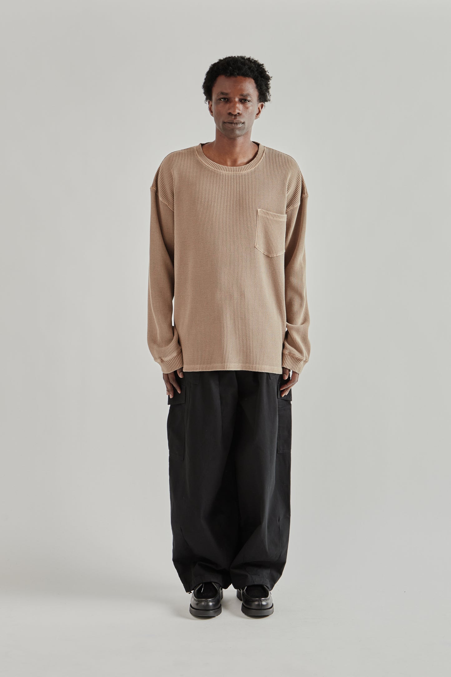 Frizmworks SS26 Pigment Dyeing Waffle Pocket Tee Tan4962