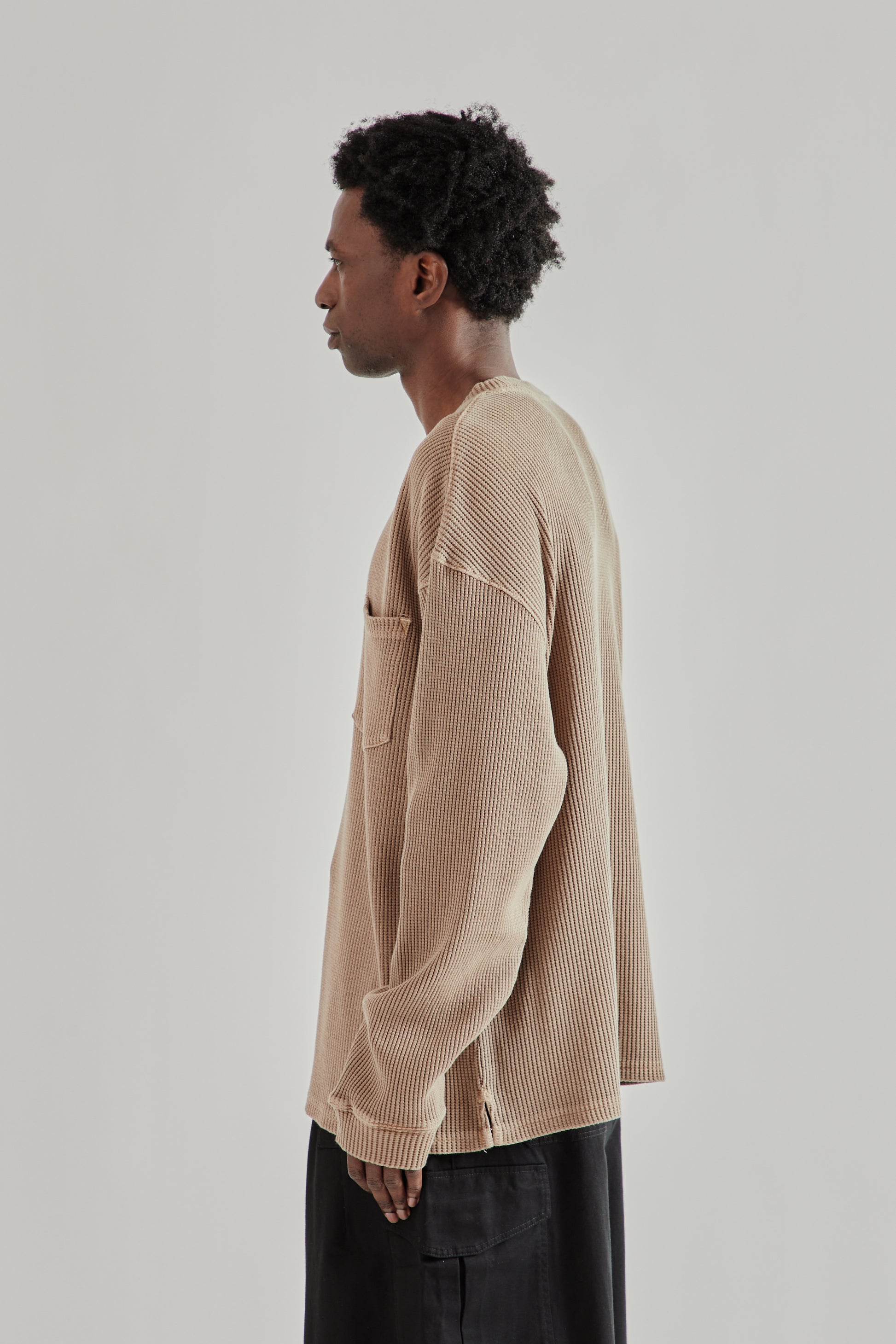 Frizmworks SS26 Pigment Dyeing Waffle Pocket Tee Tan4970