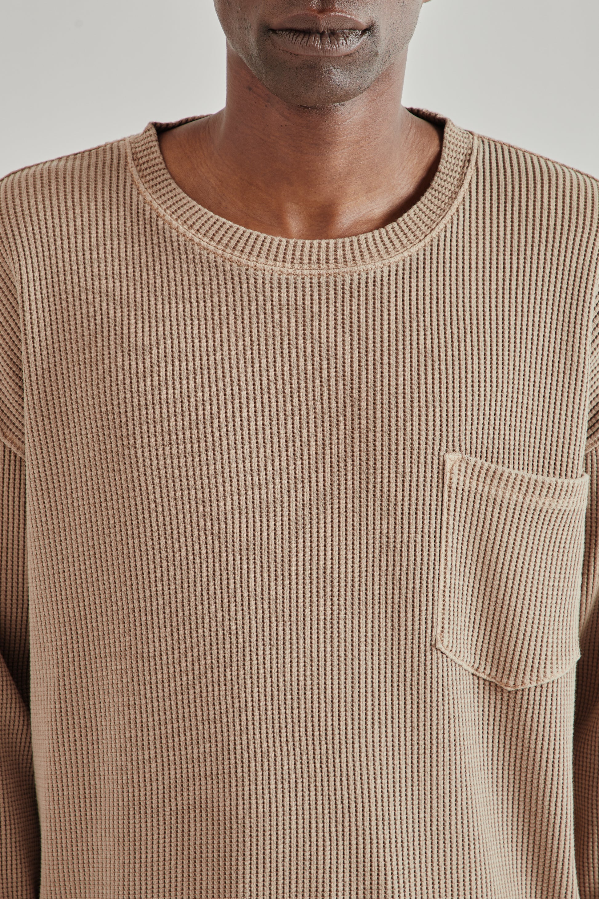 Frizmworks SS26 Pigment Dyeing Waffle Pocket Tee Tan4975
