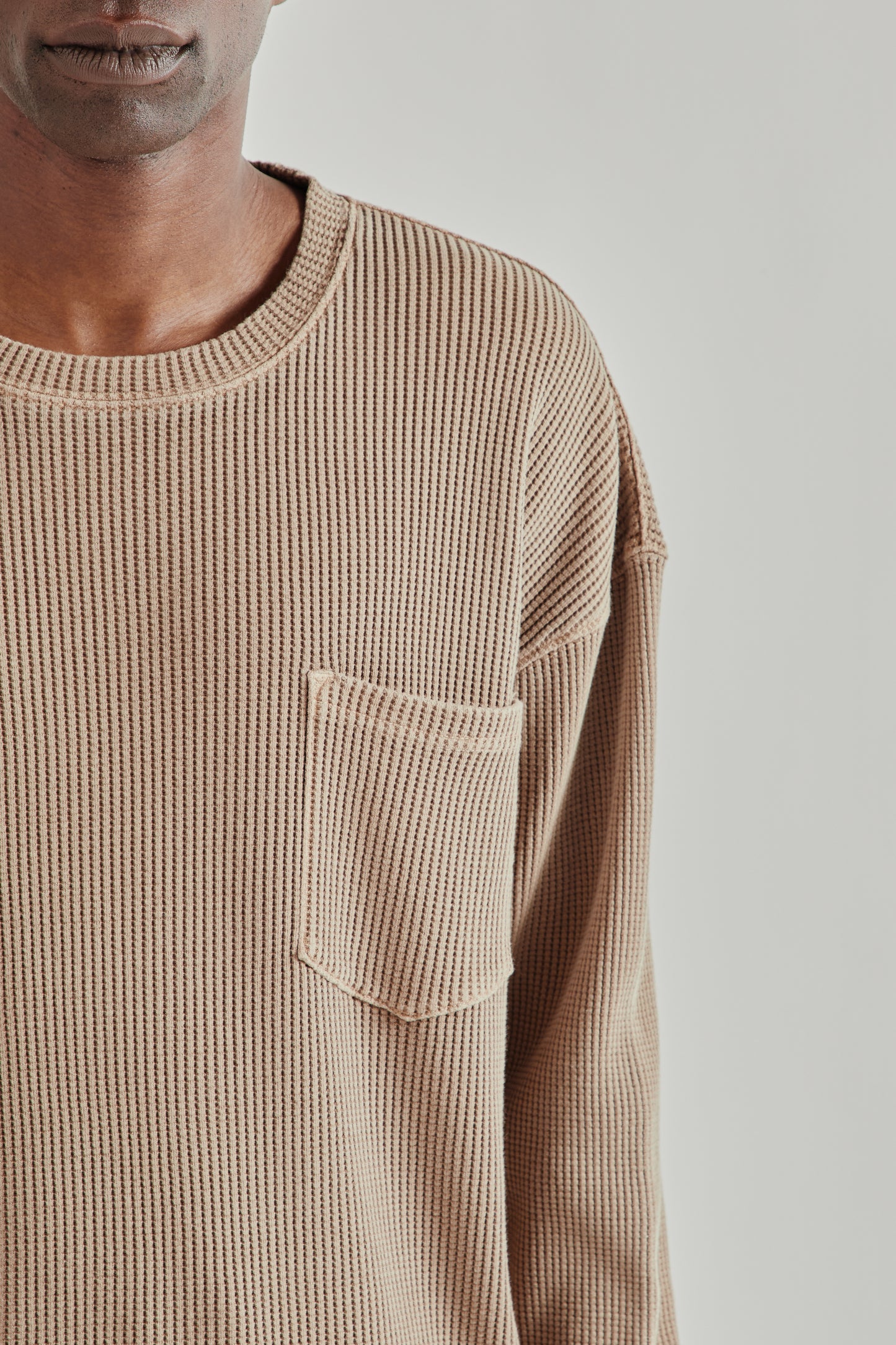Frizmworks SS26 Pigment Dyeing Waffle Pocket Tee Tan4976