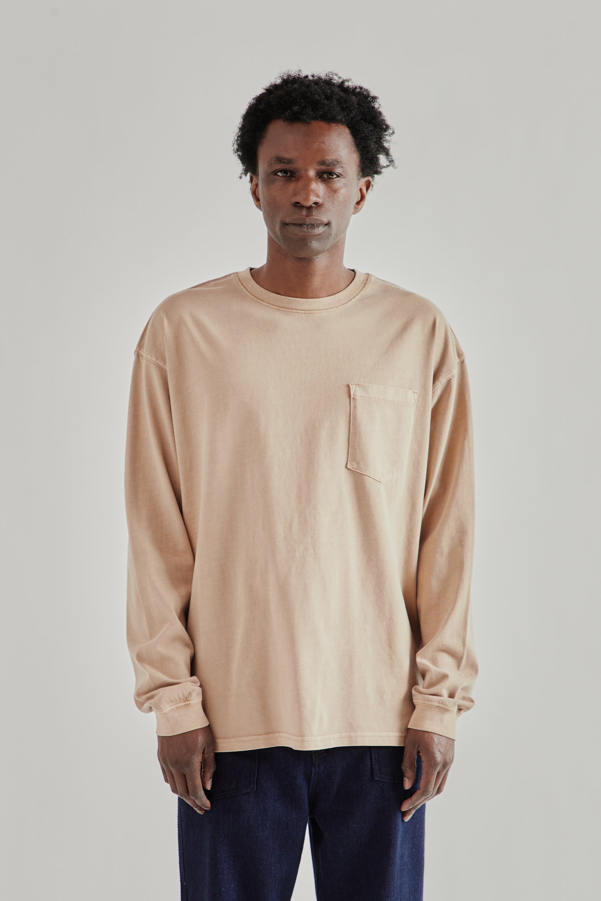 Frizmworks SS26 Pigment Pocket Long Sleeve Tee Beige5117