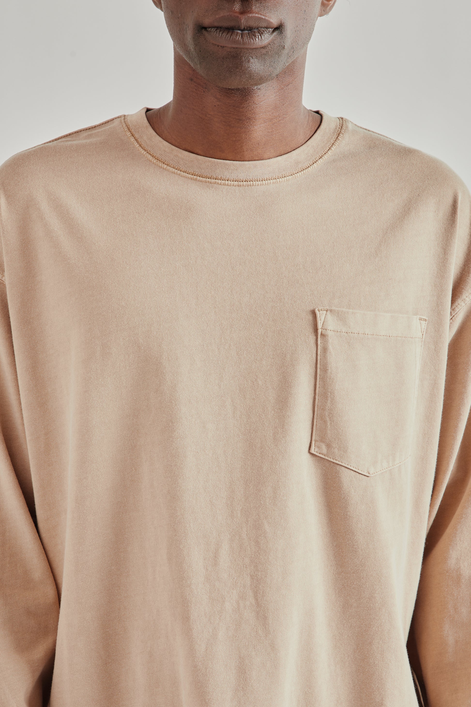 Frizmworks SS26 Pigment Pocket Long Sleeve Tee Beige5127