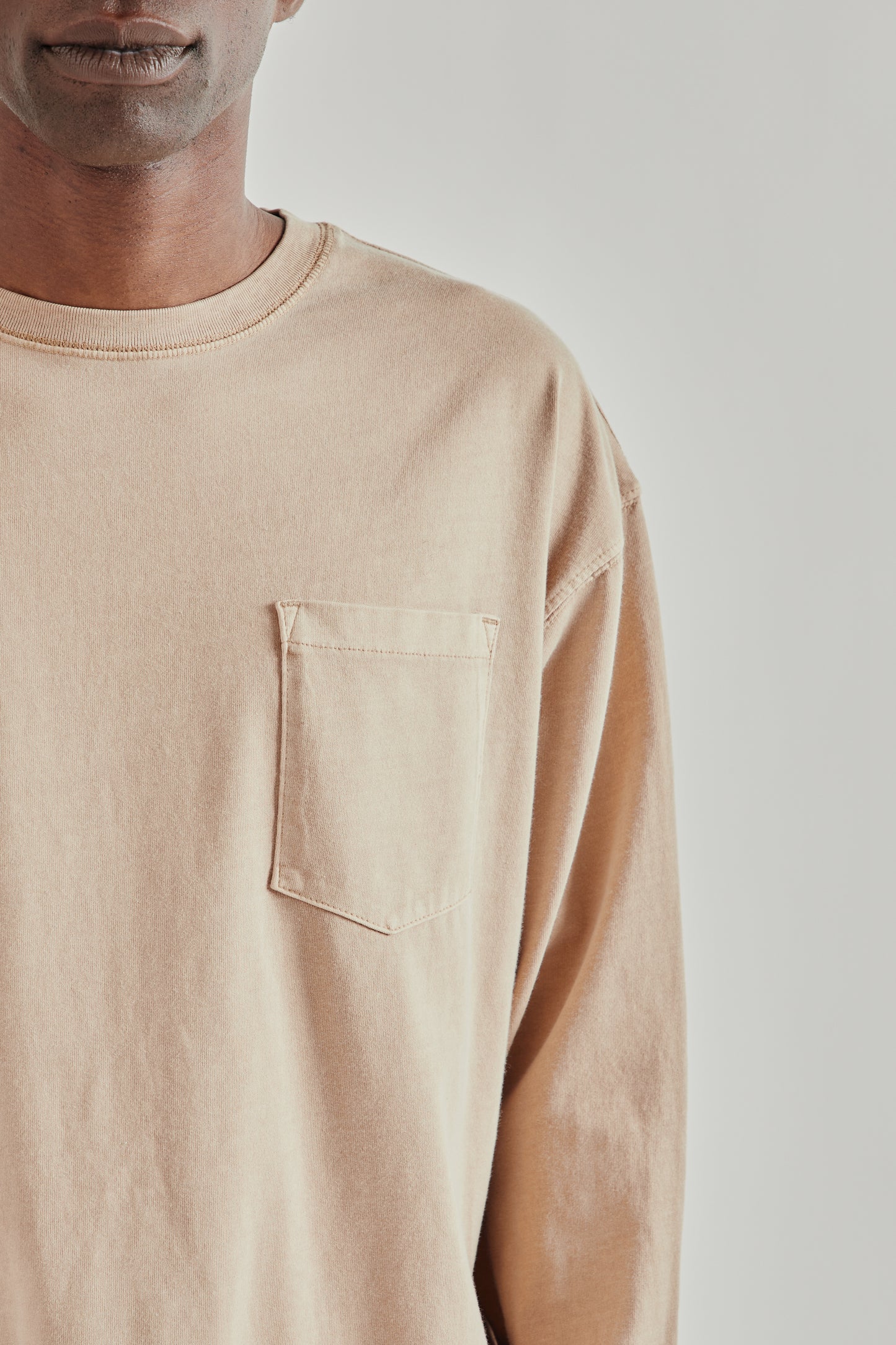 Frizmworks SS26 Pigment Pocket Long Sleeve Tee Beige5128