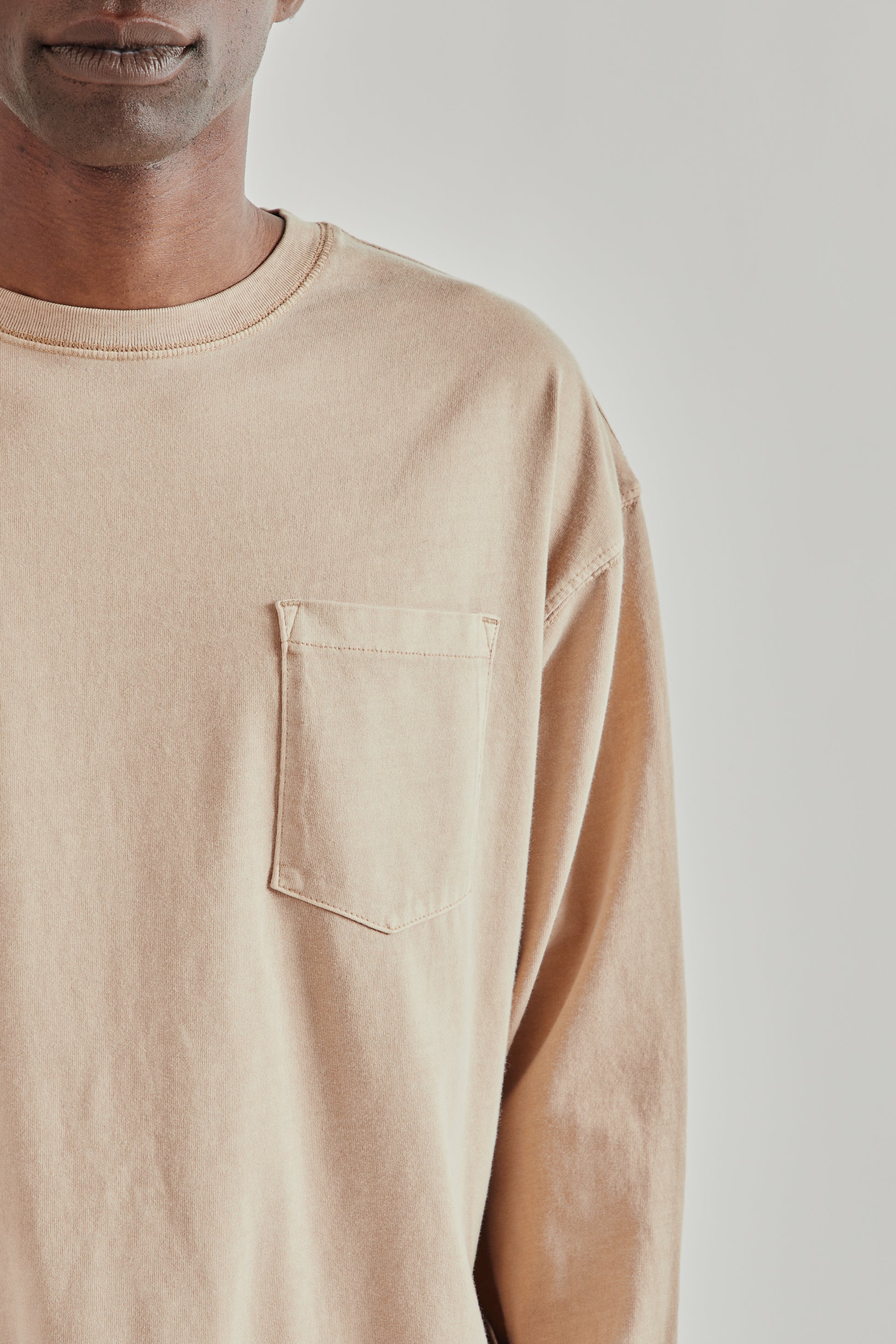 Frizmworks SS26 Pigment Pocket Long Sleeve Tee Beige5128