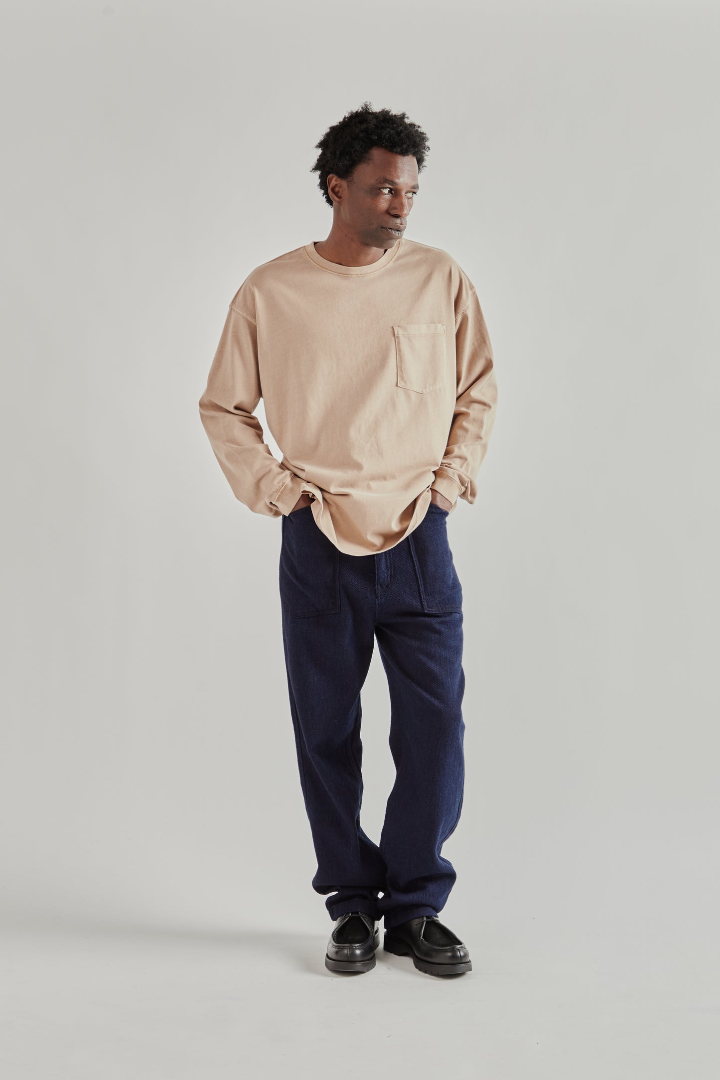 Frizmworks SS26 Pigment Pocket Long Sleeve Tee Beige5131
