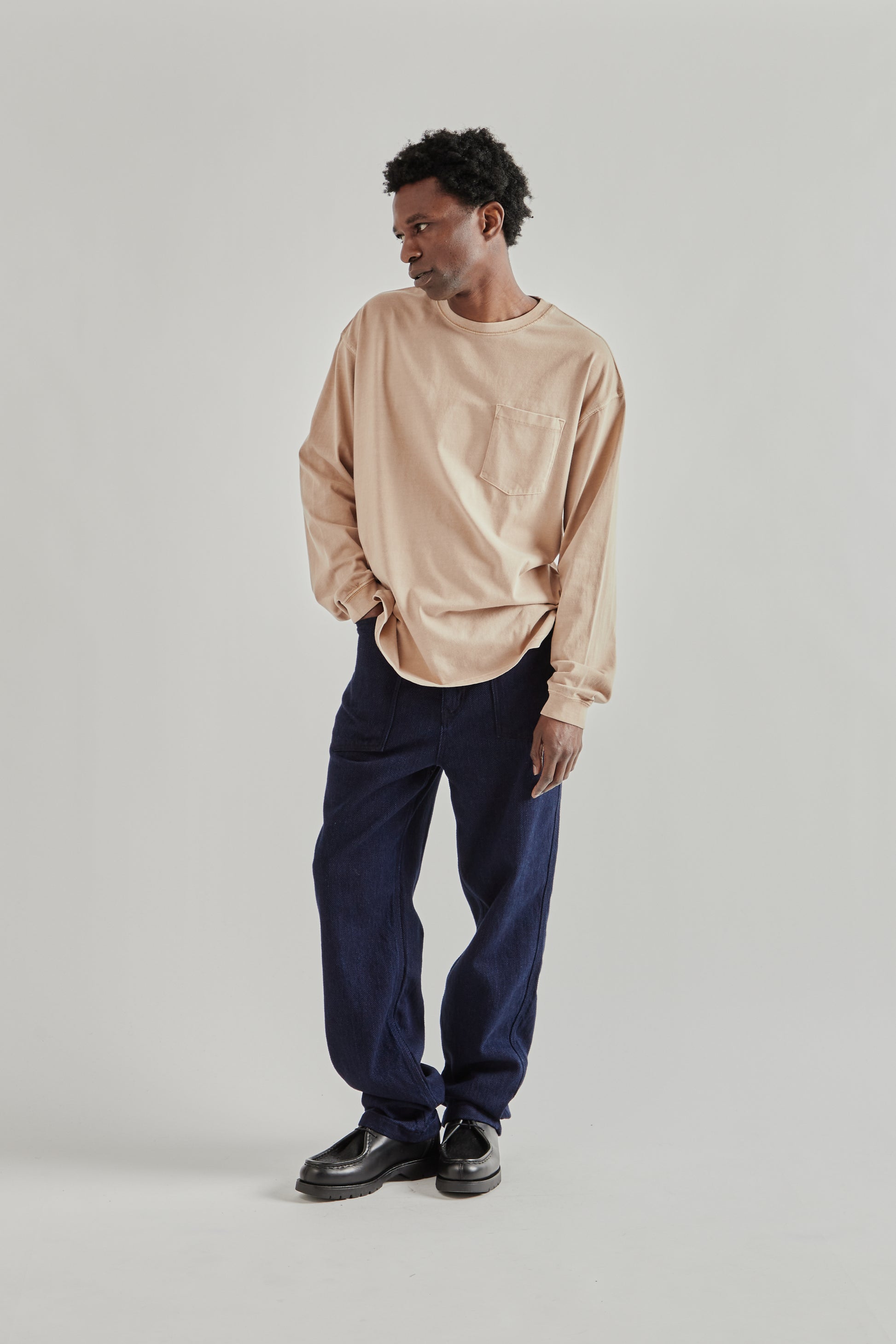 Frizmworks SS26 Pigment Pocket Long Sleeve Tee Beige5134