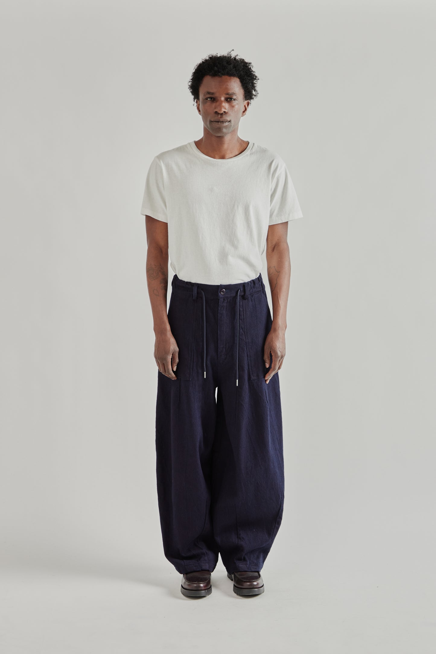 Frizmworks SS26 Sashiko Denim Balloon Pants Indigo5011