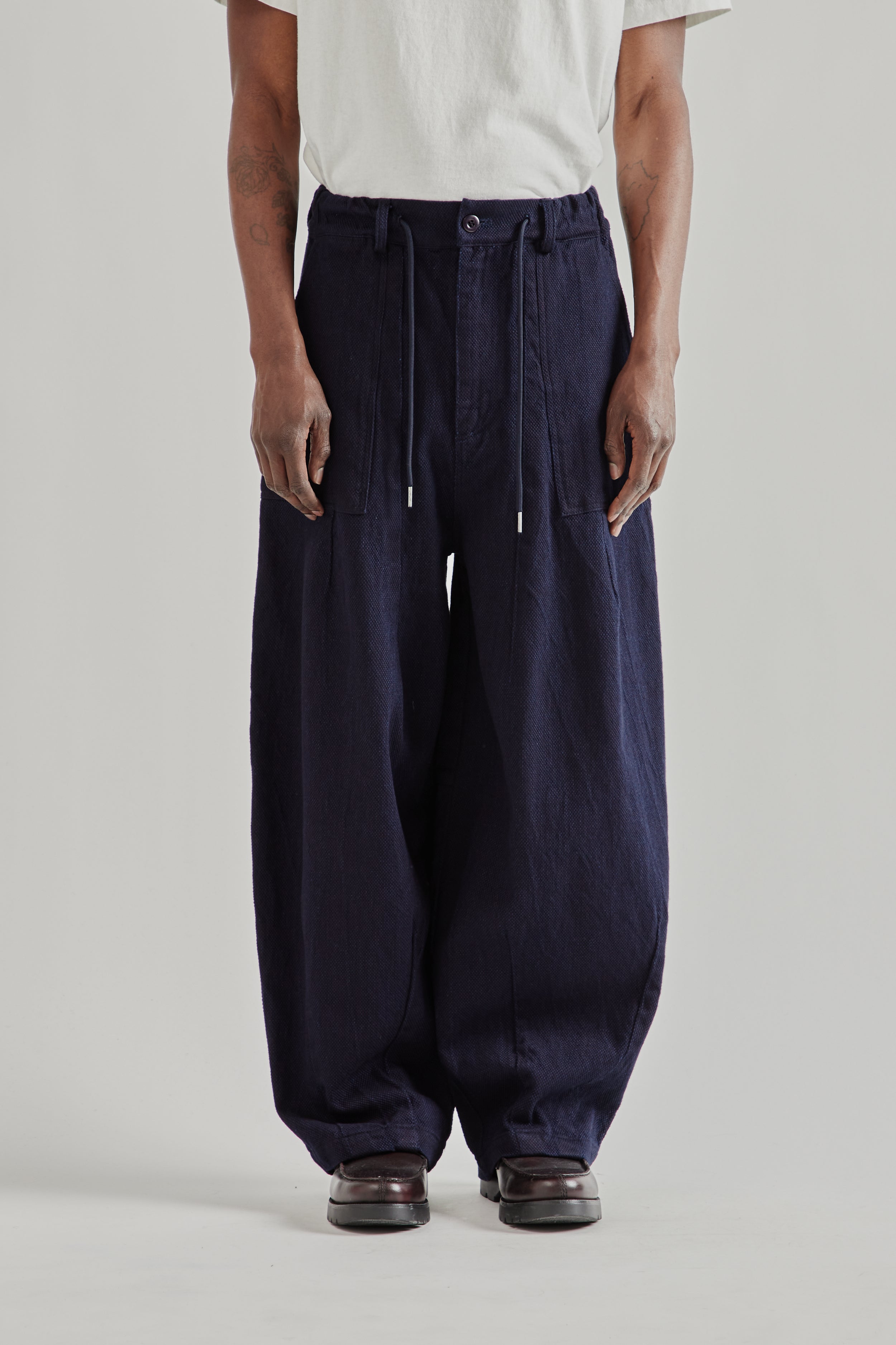 Frizmworks Sashiko Denim Balloon Pants - Indigo | Wallace