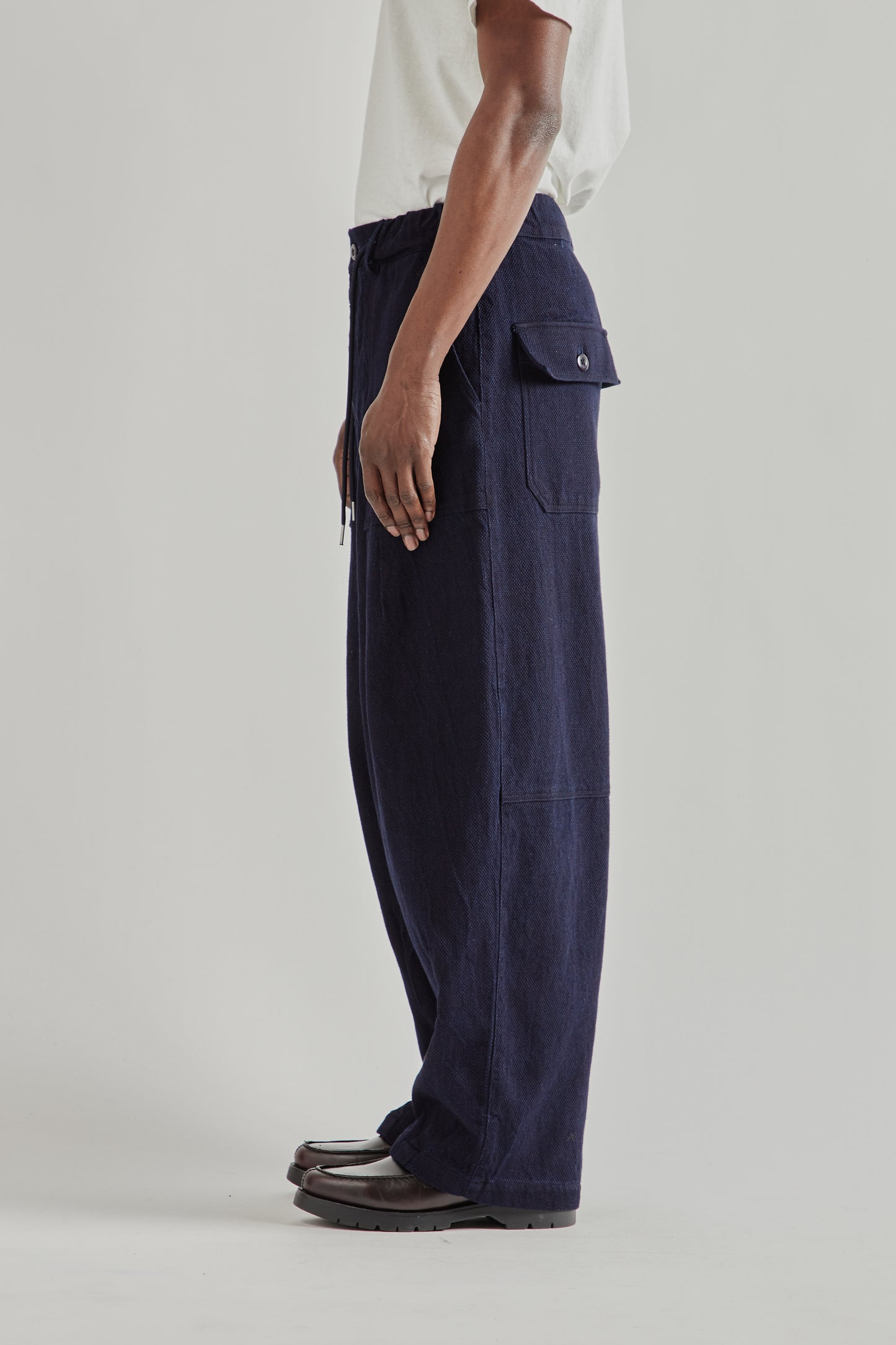 Frizmworks SS26 Sashiko Denim Balloon Pants Indigo5017