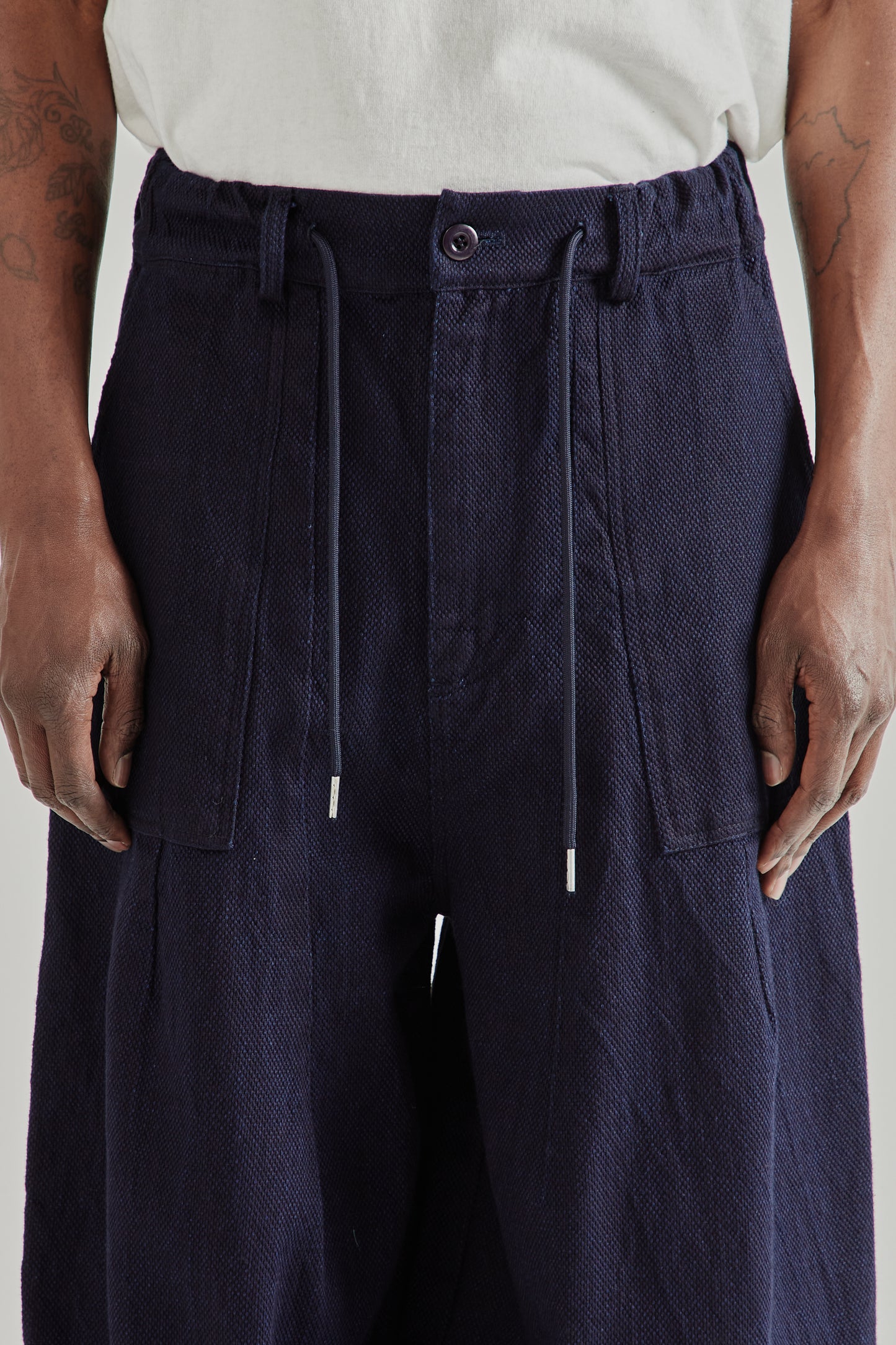 Frizmworks SS26 Sashiko Denim Balloon Pants Indigo5025