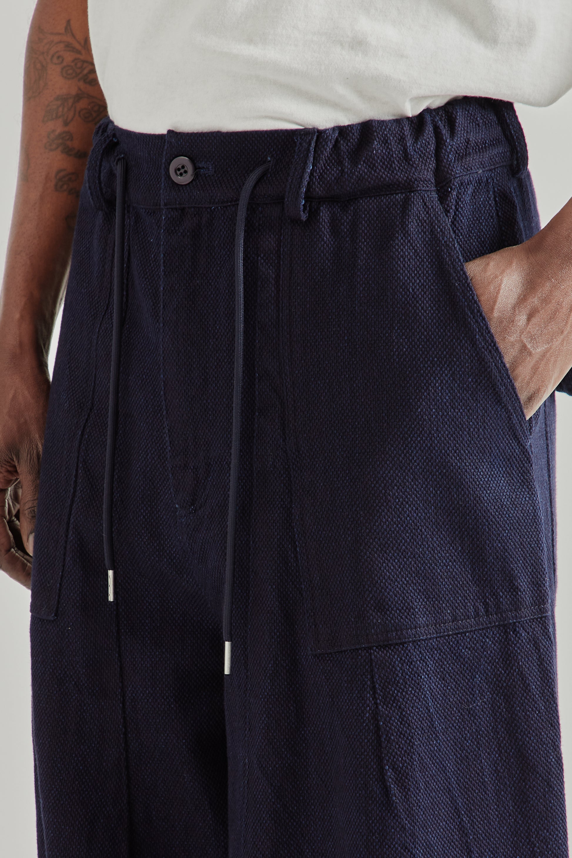 Frizmworks SS26 Sashiko Denim Balloon Pants Indigo5027