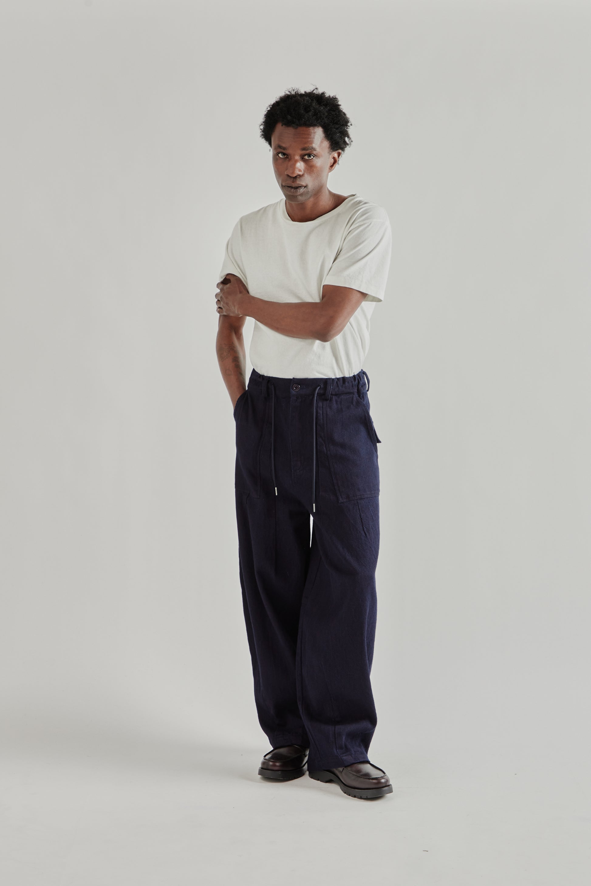 Frizmworks SS26 Sashiko Denim Balloon Pants Indigo5029