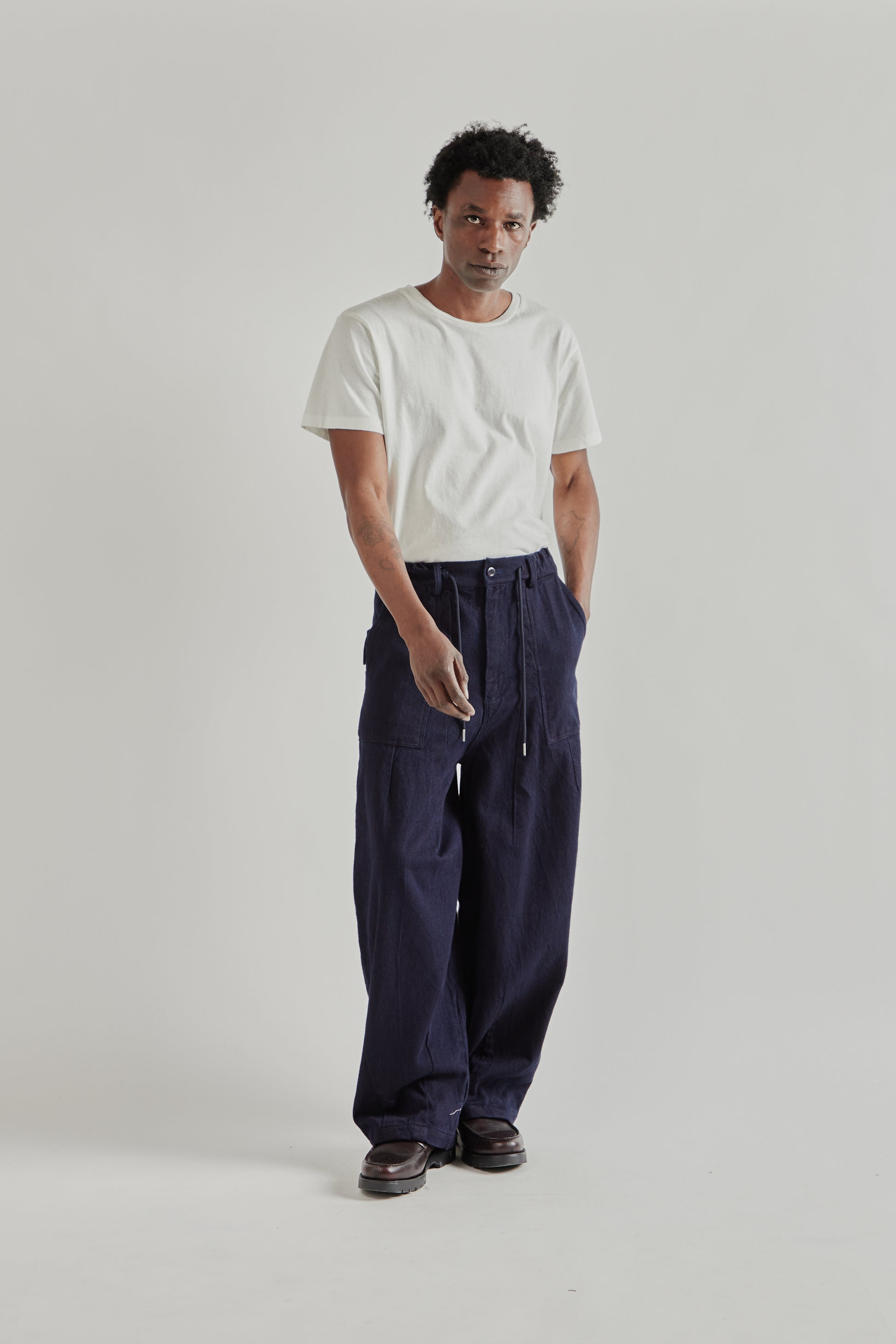 Frizmworks SS26 Sashiko Denim Balloon Pants Indigo5031
