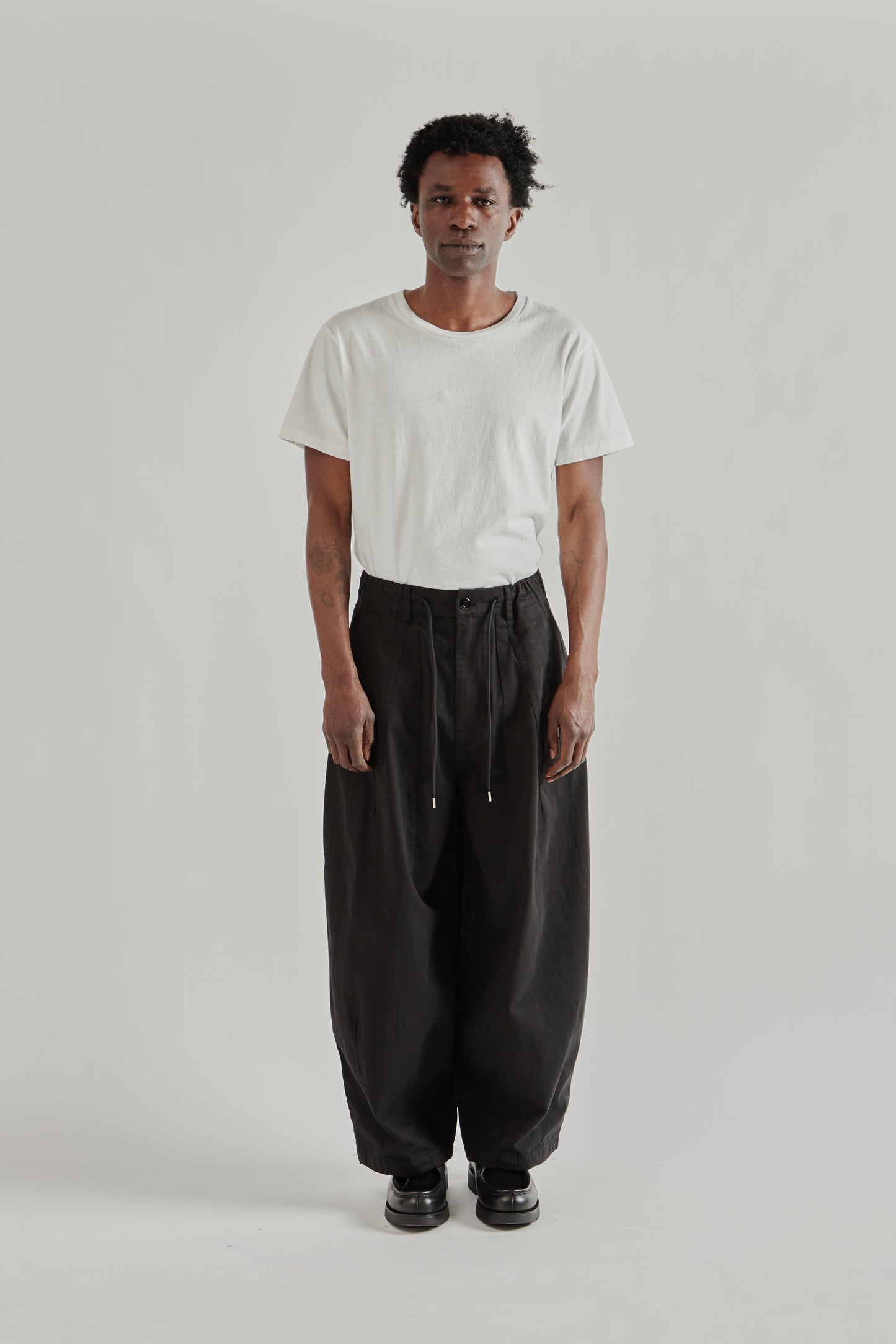 Twill Balloon Pants - Black