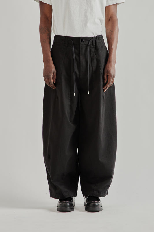 Twill Balloon Pants - Black