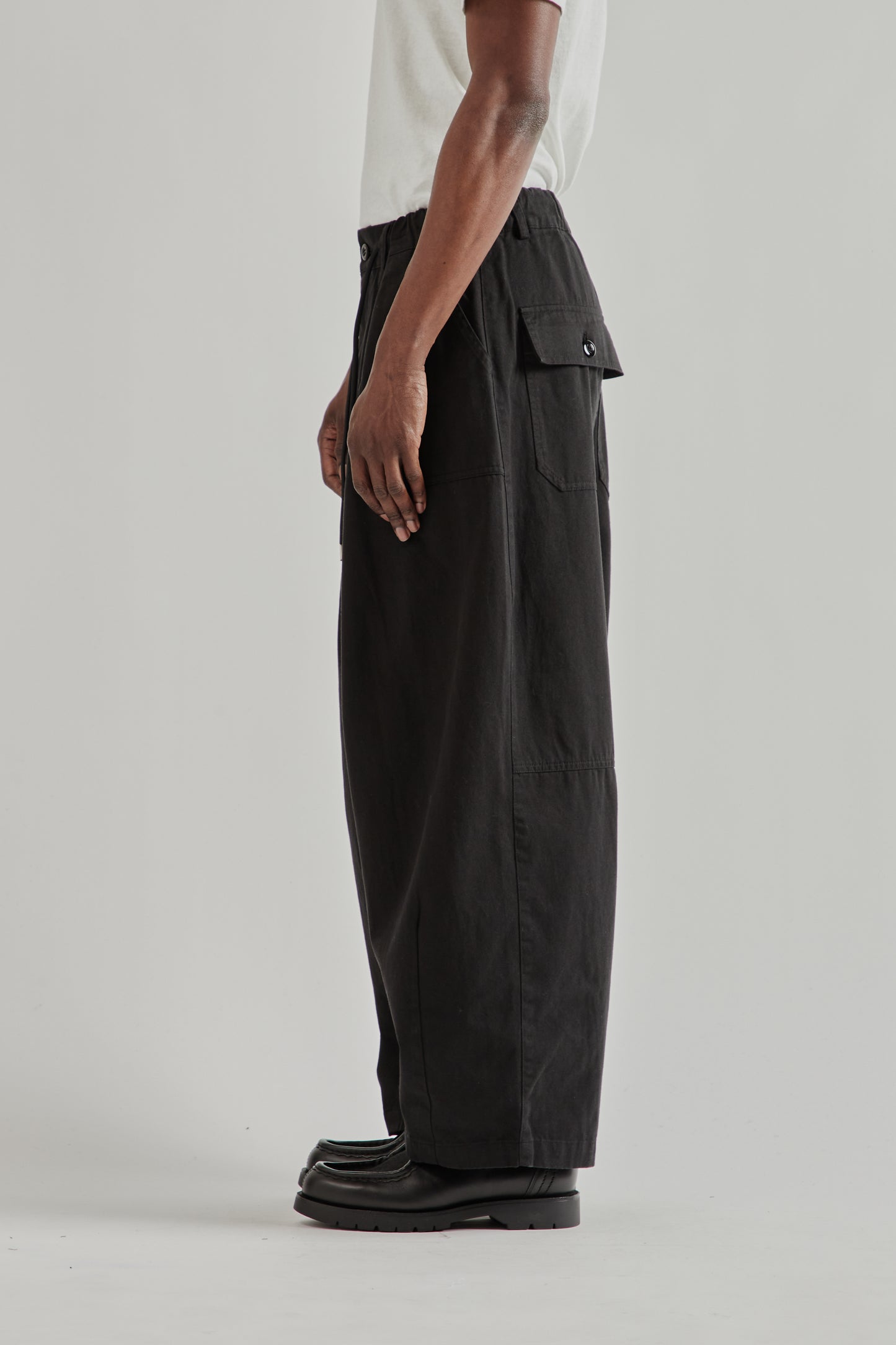 Twill Balloon Pants - Black
