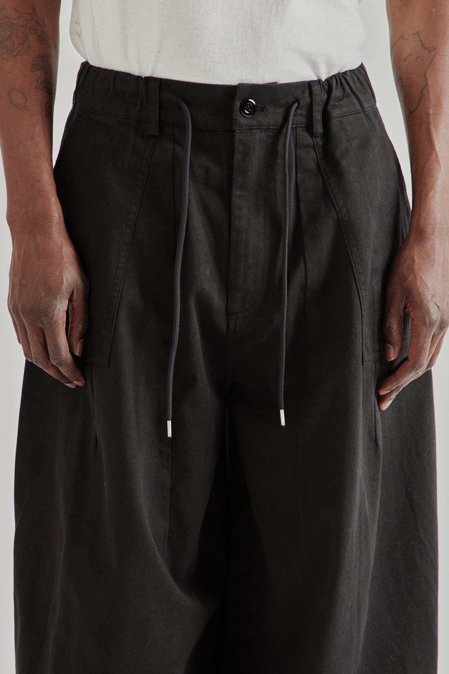 Twill Balloon Pants - Black