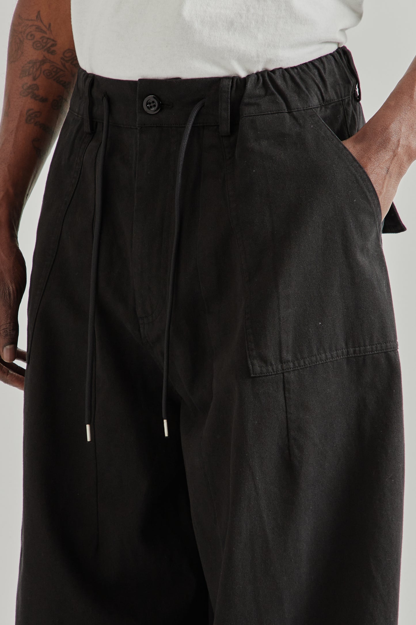 Twill Balloon Pants - Black