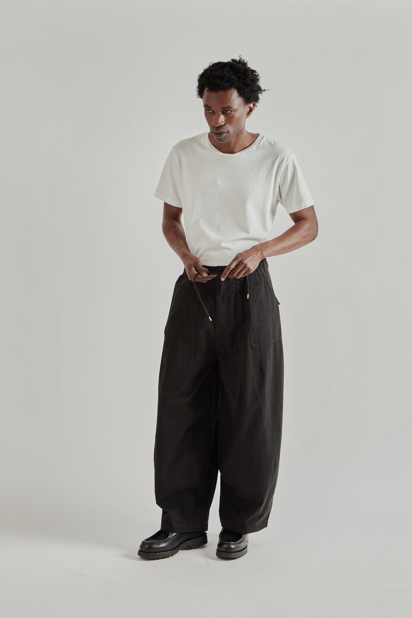 Twill Balloon Pants - Black