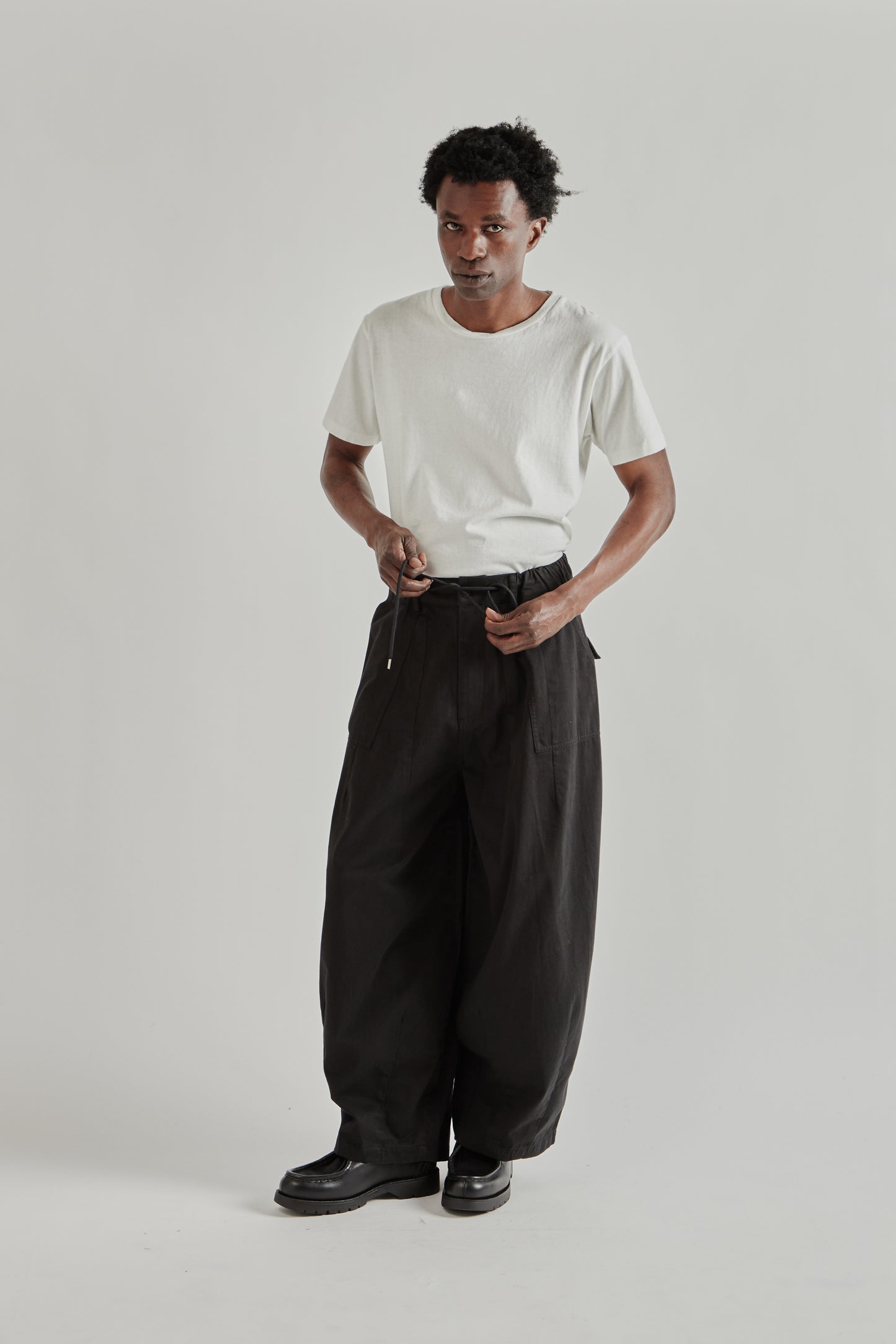 Twill Balloon Pants - Black