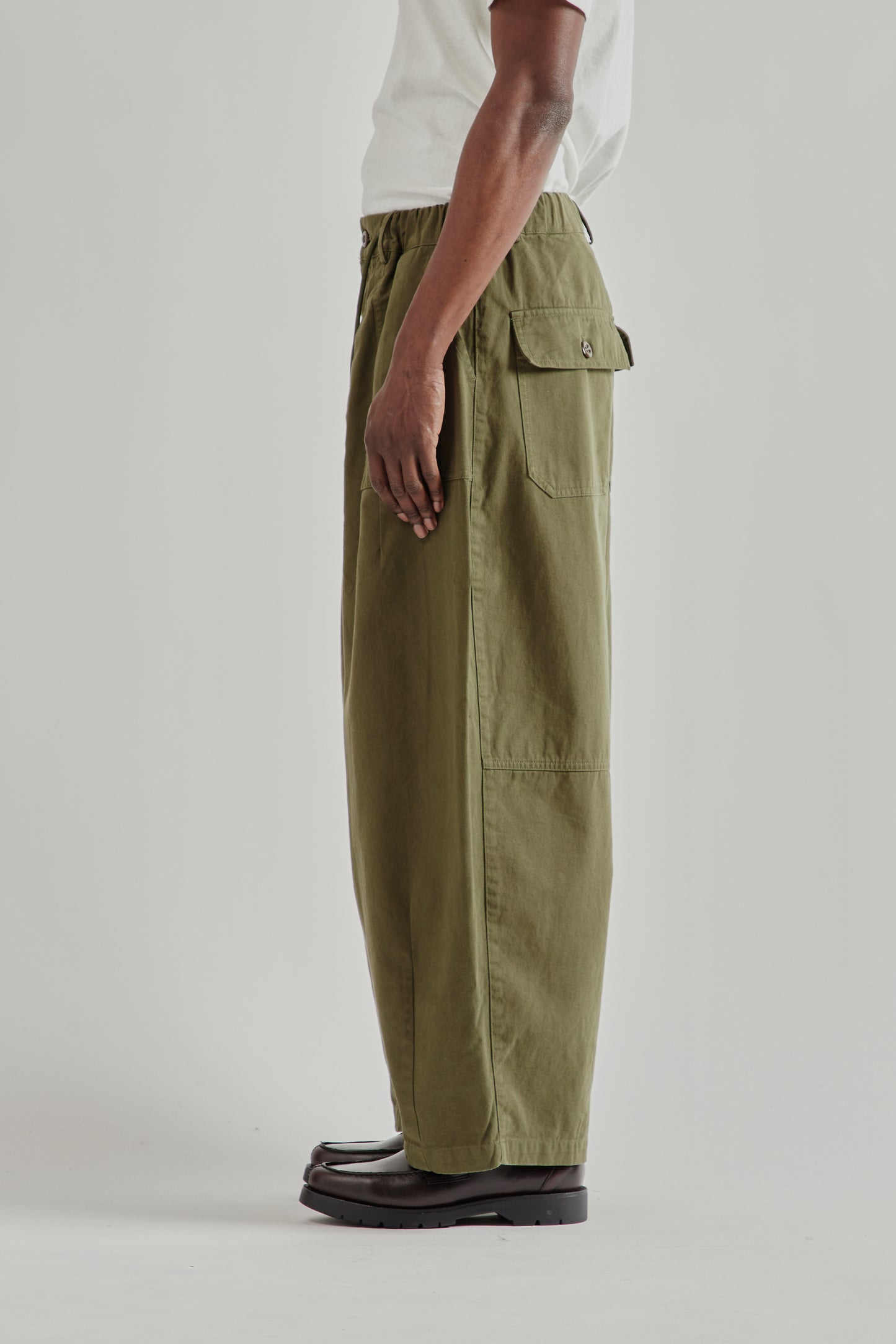 Twill Balloon Pants - Olive