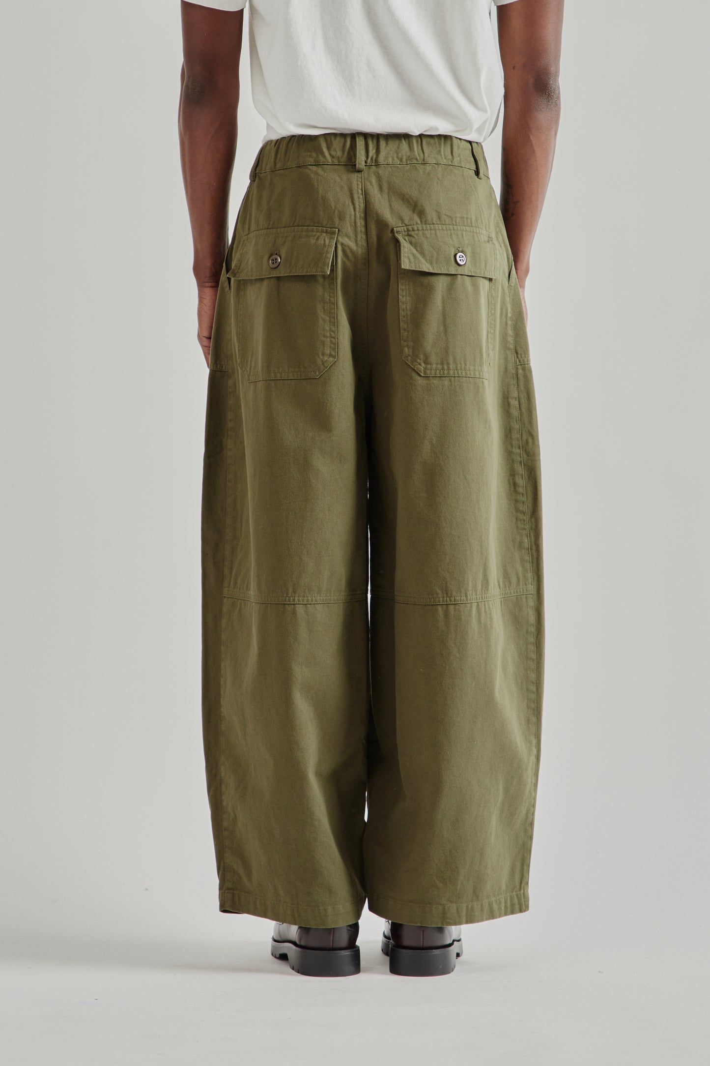 Twill Balloon Pants - Olive