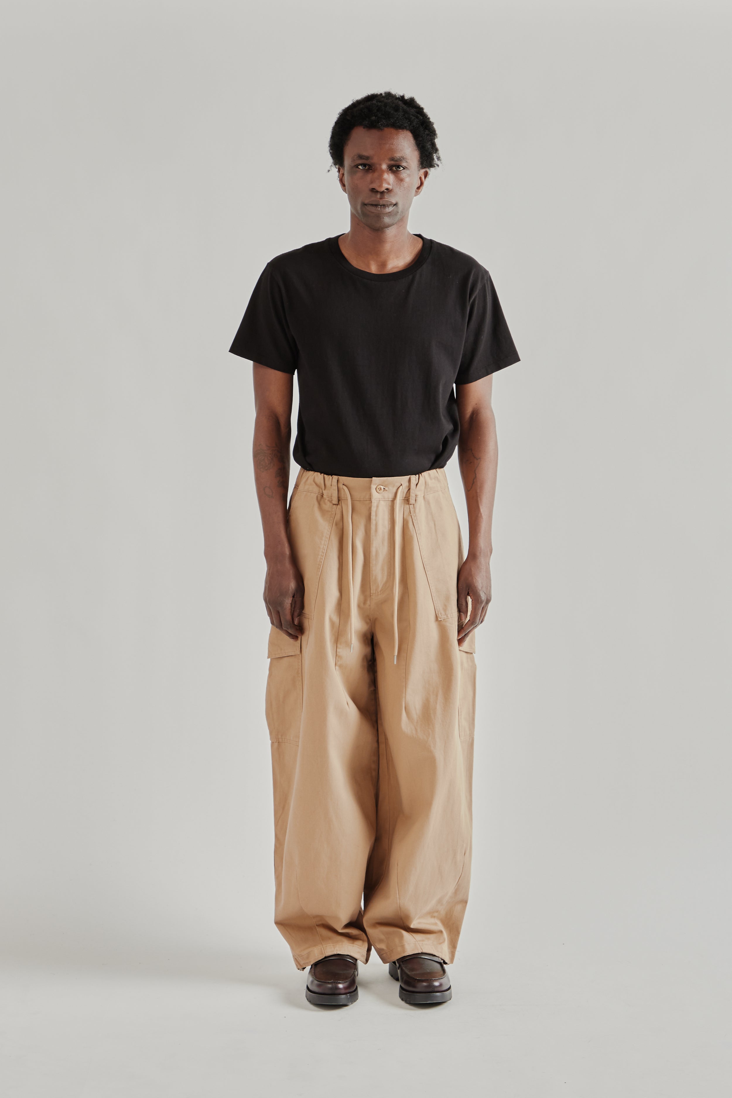 Frizmworks Twill Cargo Balloon Pants - Beige | Wallace Mercantile Shop