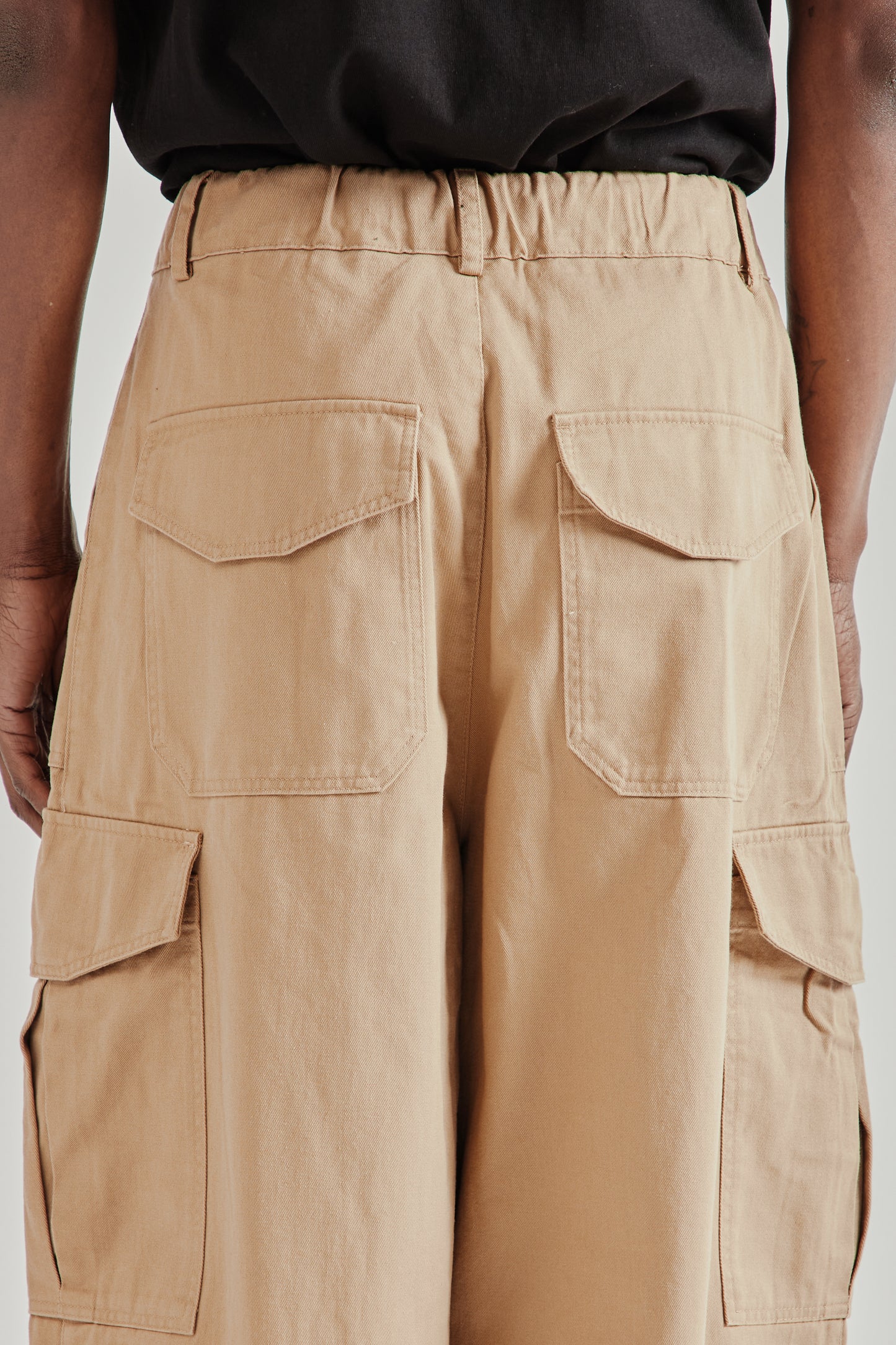 Frizmworks SS26 Twill Cargo Balloon Pants Beige5174