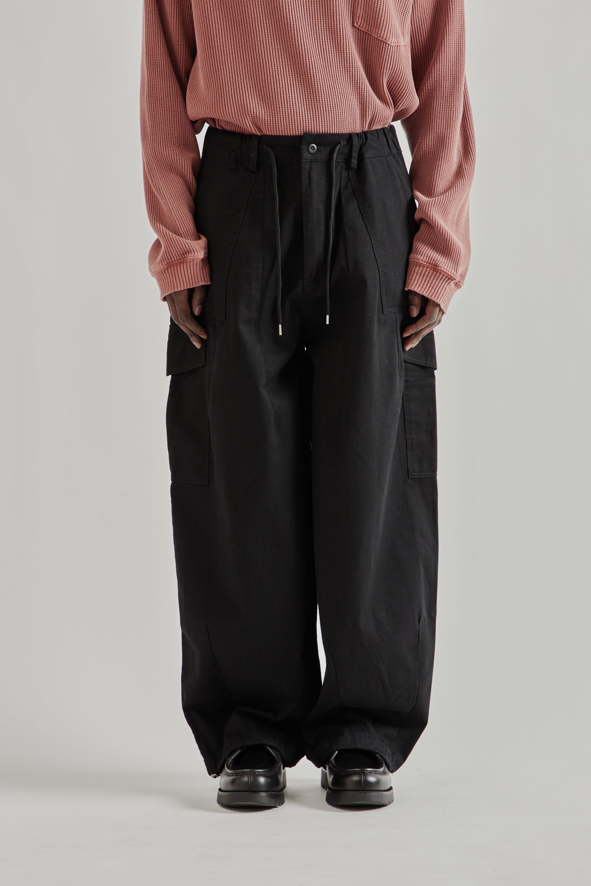 Frizmworks SS26 Twill Cargo Balloon Pants Black4939
