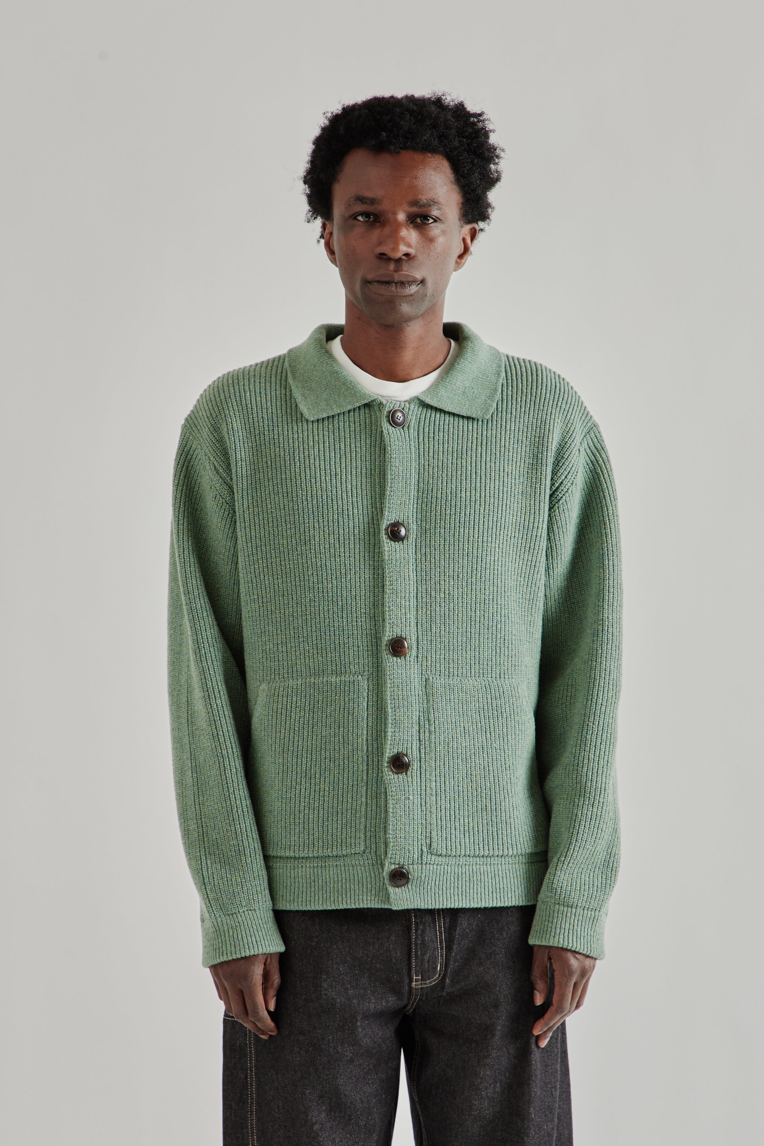 Frizmworks Ultra Heavyweight Collar Cardigan - Jade Green