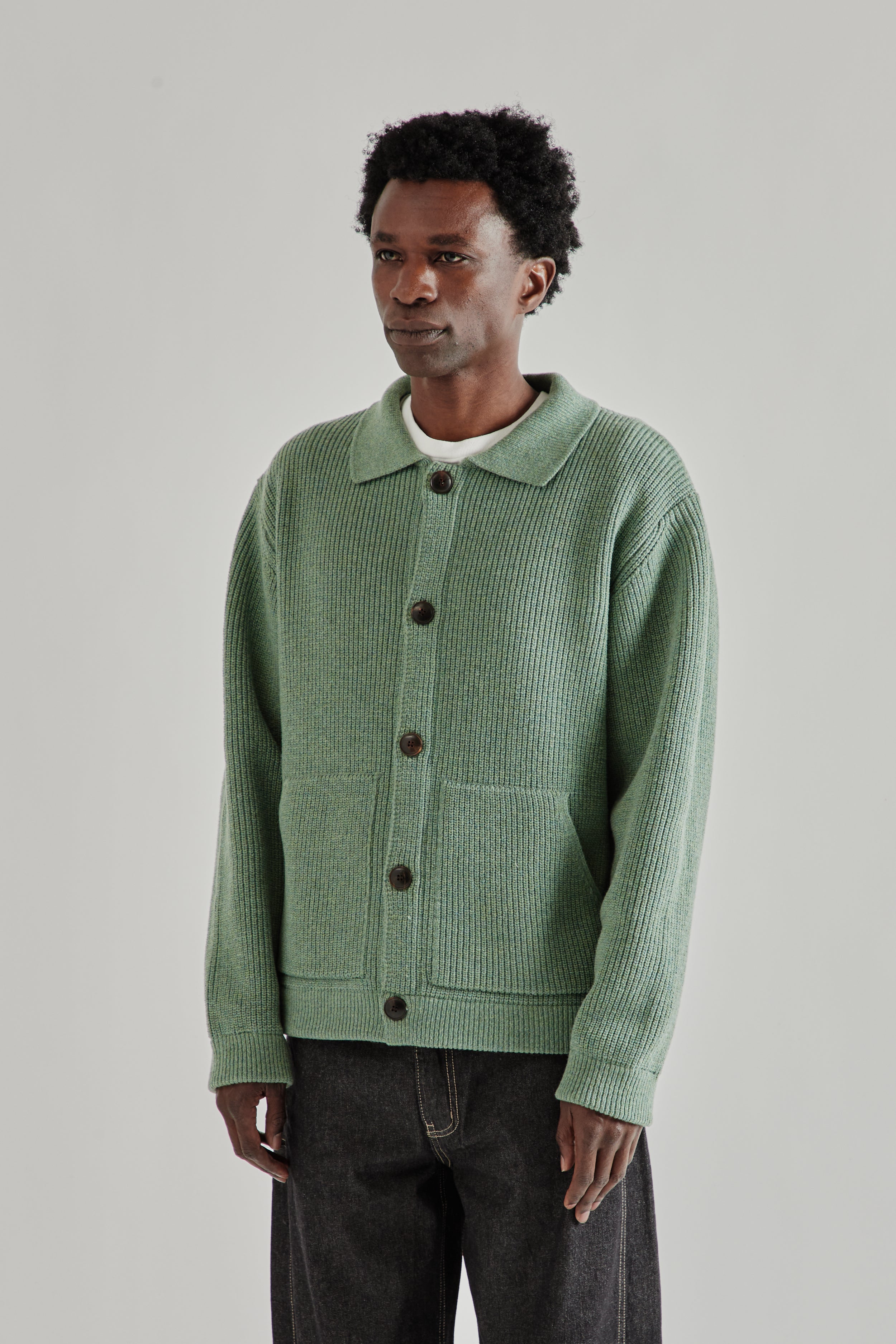 Frizmworks Ultra Heavyweight Collar Cardigan - Jade Green