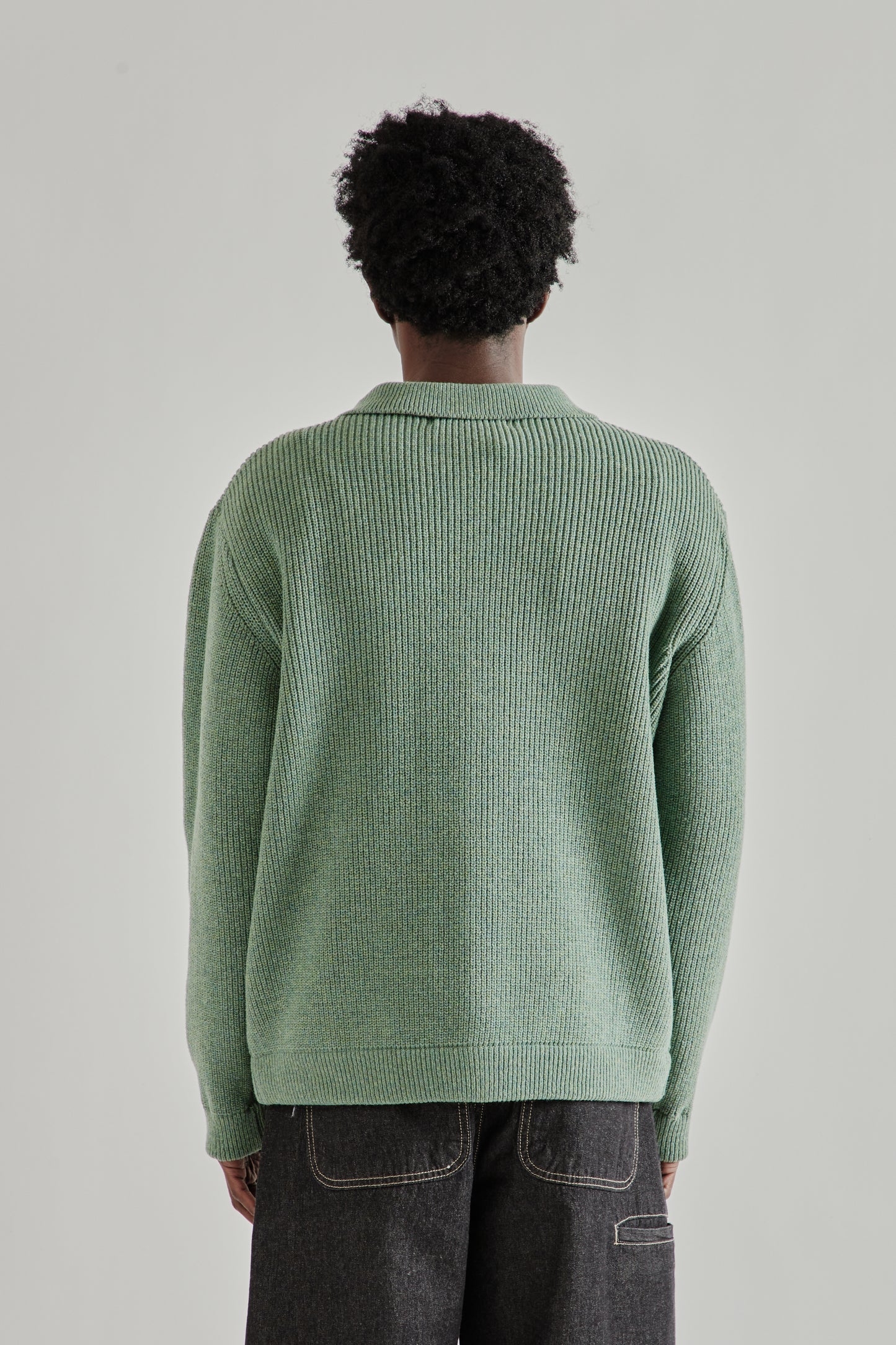 Frizmworks SS26 Ultra Heavyweight Collar Cardigan Jade Green4254